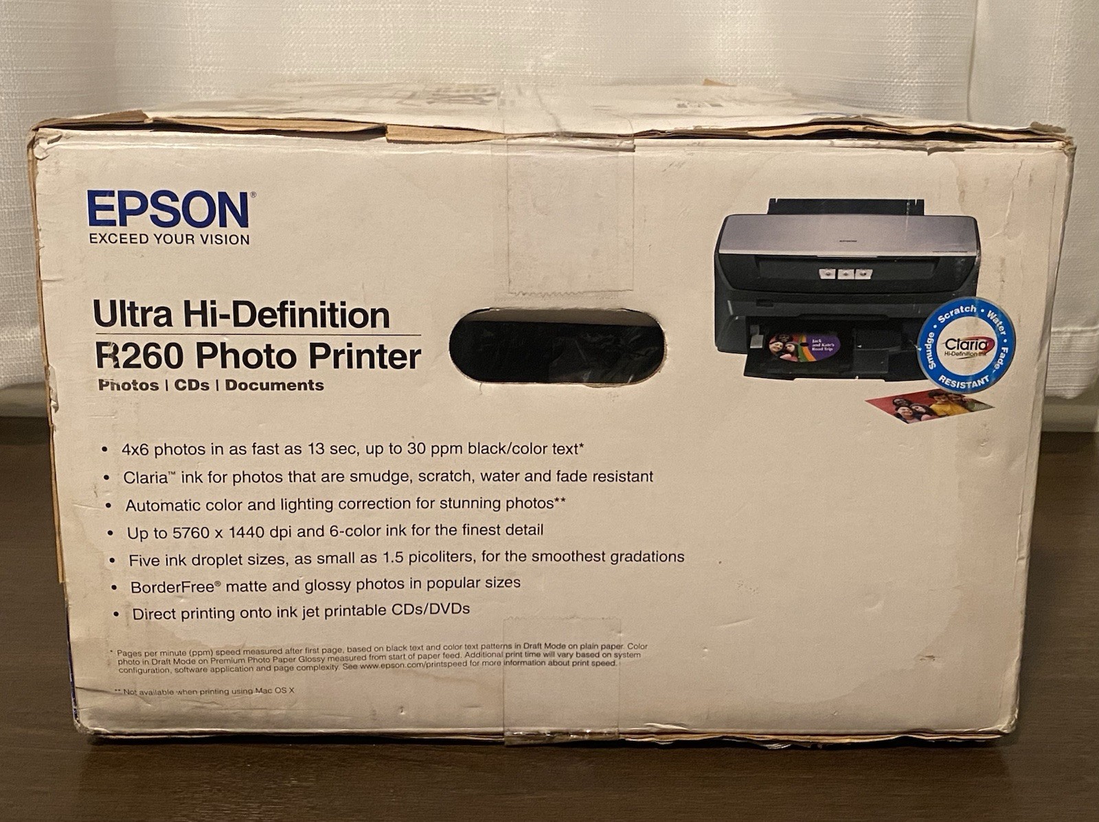 Epson Stylus Photo R260 Digital Photo Inkjet Printer Brand New Sealed (Read)