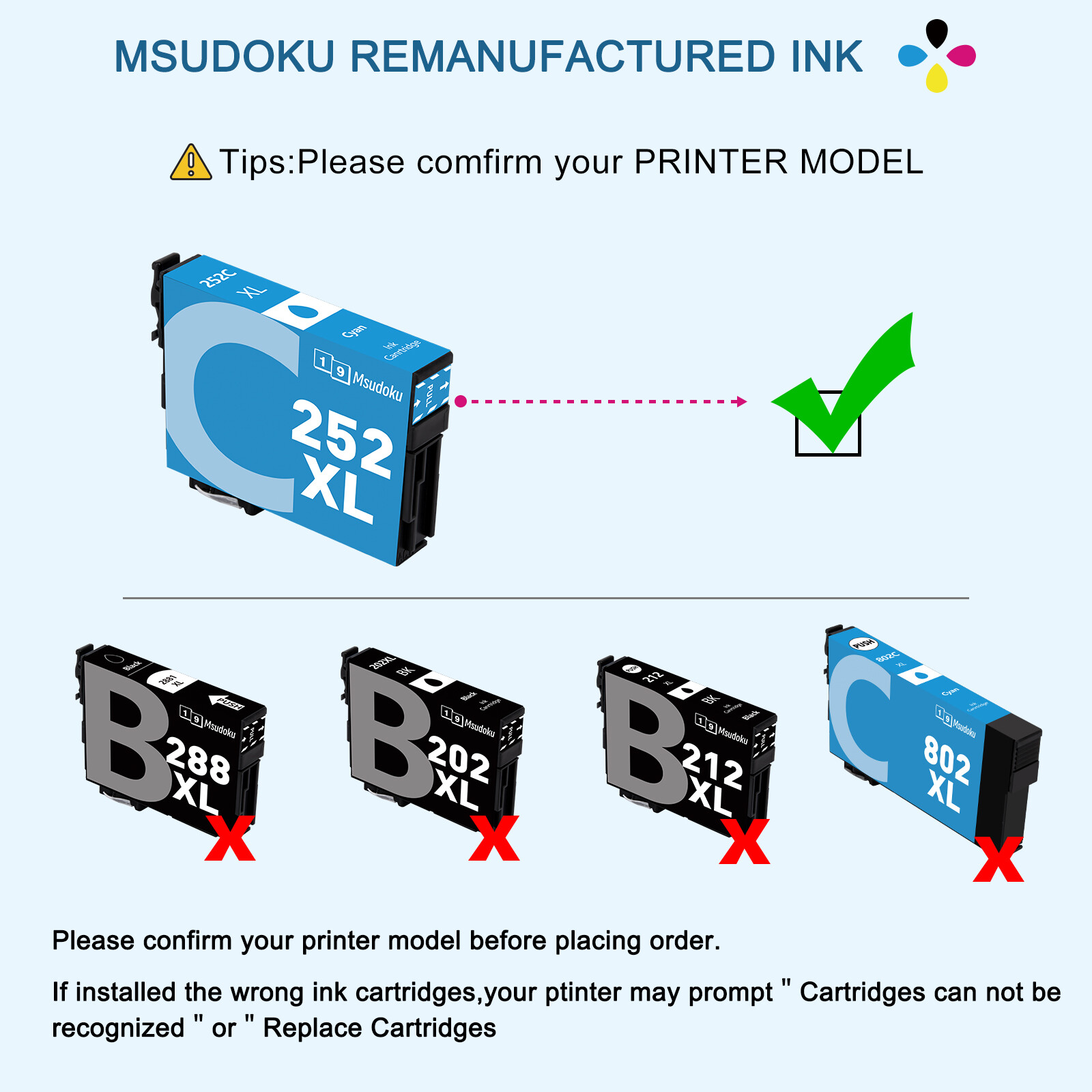 10 PK T252XL Ink Cartridges For Epson 252XL WorkForce WF-3620 WF-3640 WF-7110
