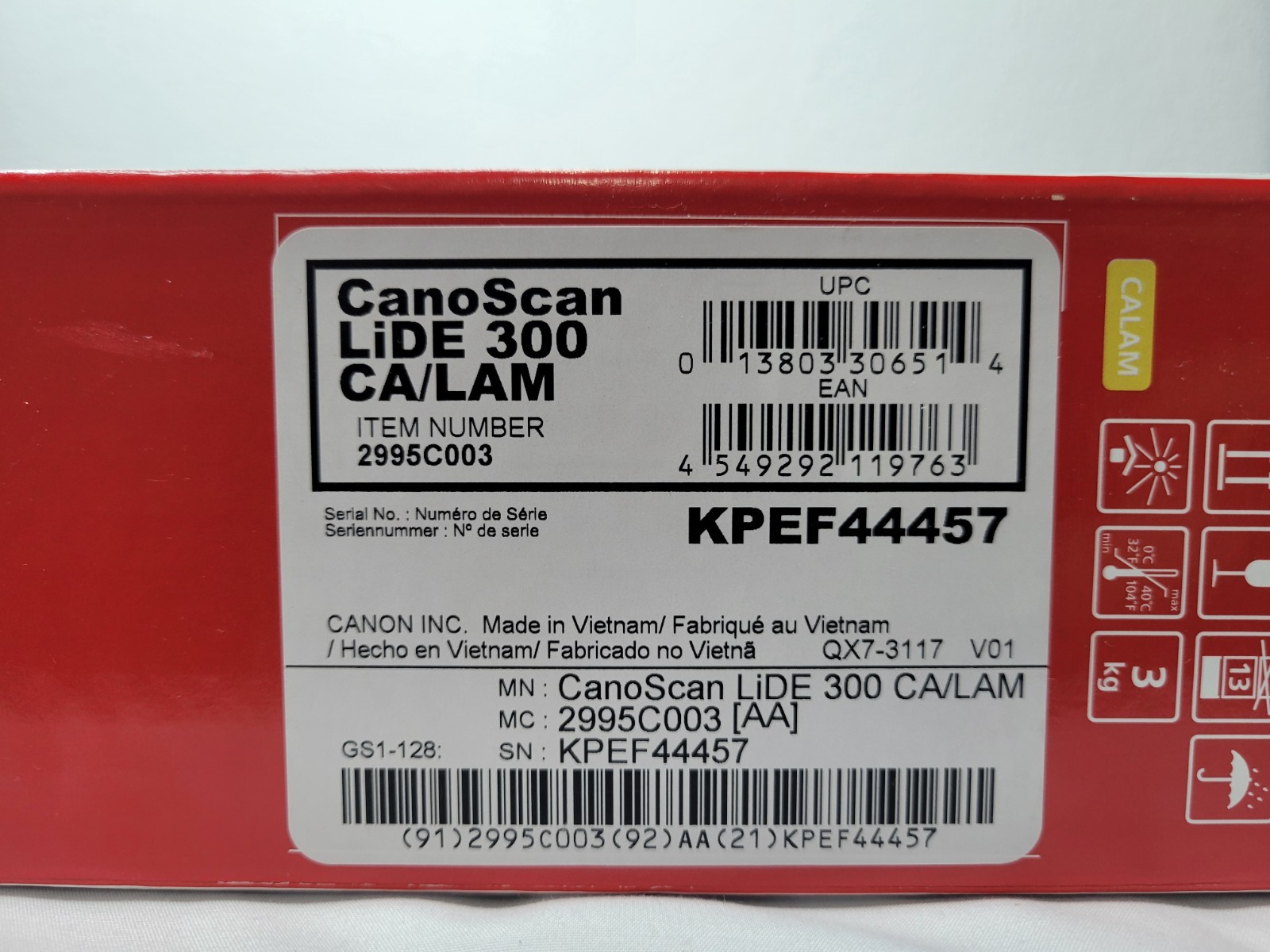 Canon CanoScan LiDE 300 Flatbed Scanner 2400×2400 DPI USB Powered