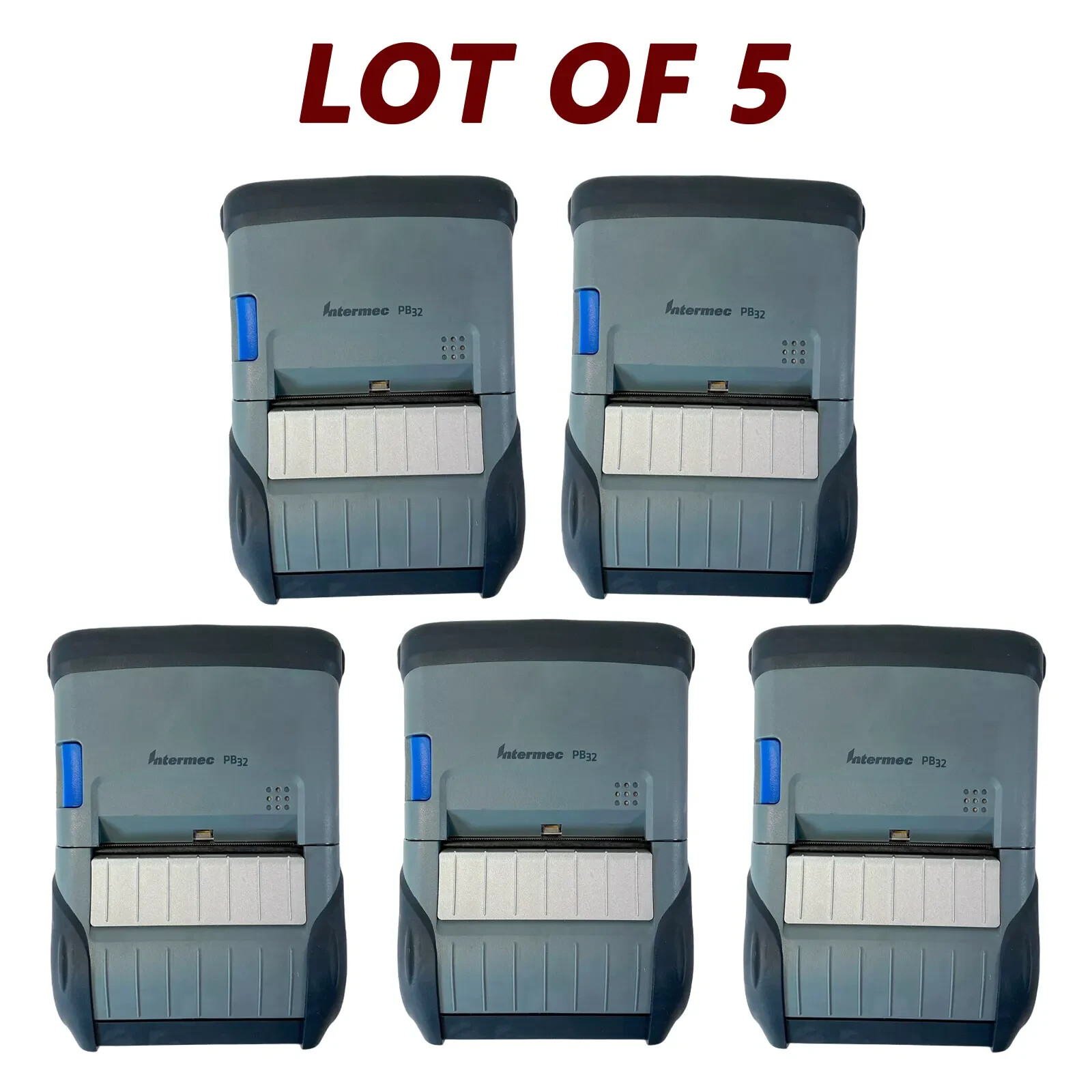 LOT OF 5 Intermec PB32 Thermal Barcode Printer WLAN USB No Adapter No Battery