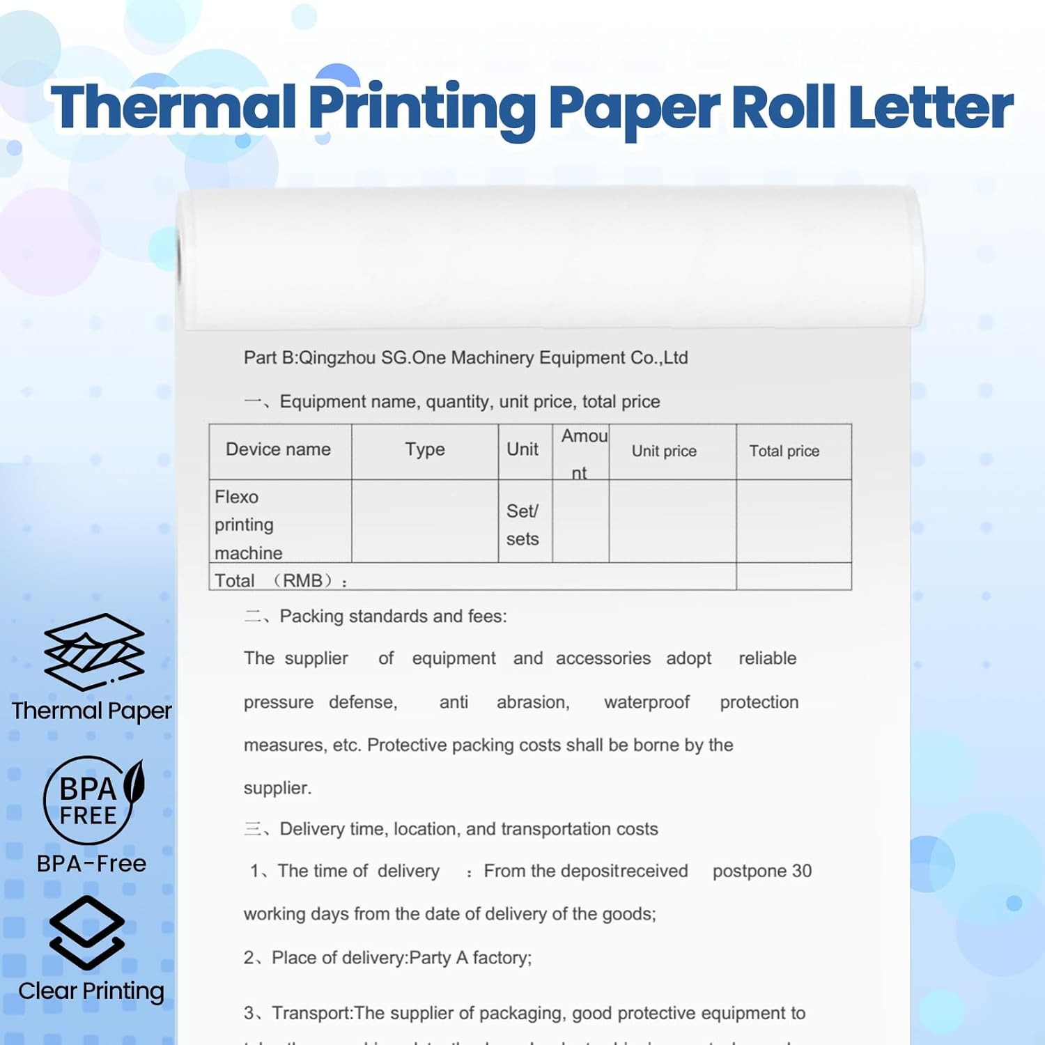 4 Rolls A4 Thermal Printer Paper 8.5×11″ for M08F M832 M834 Portable Printer