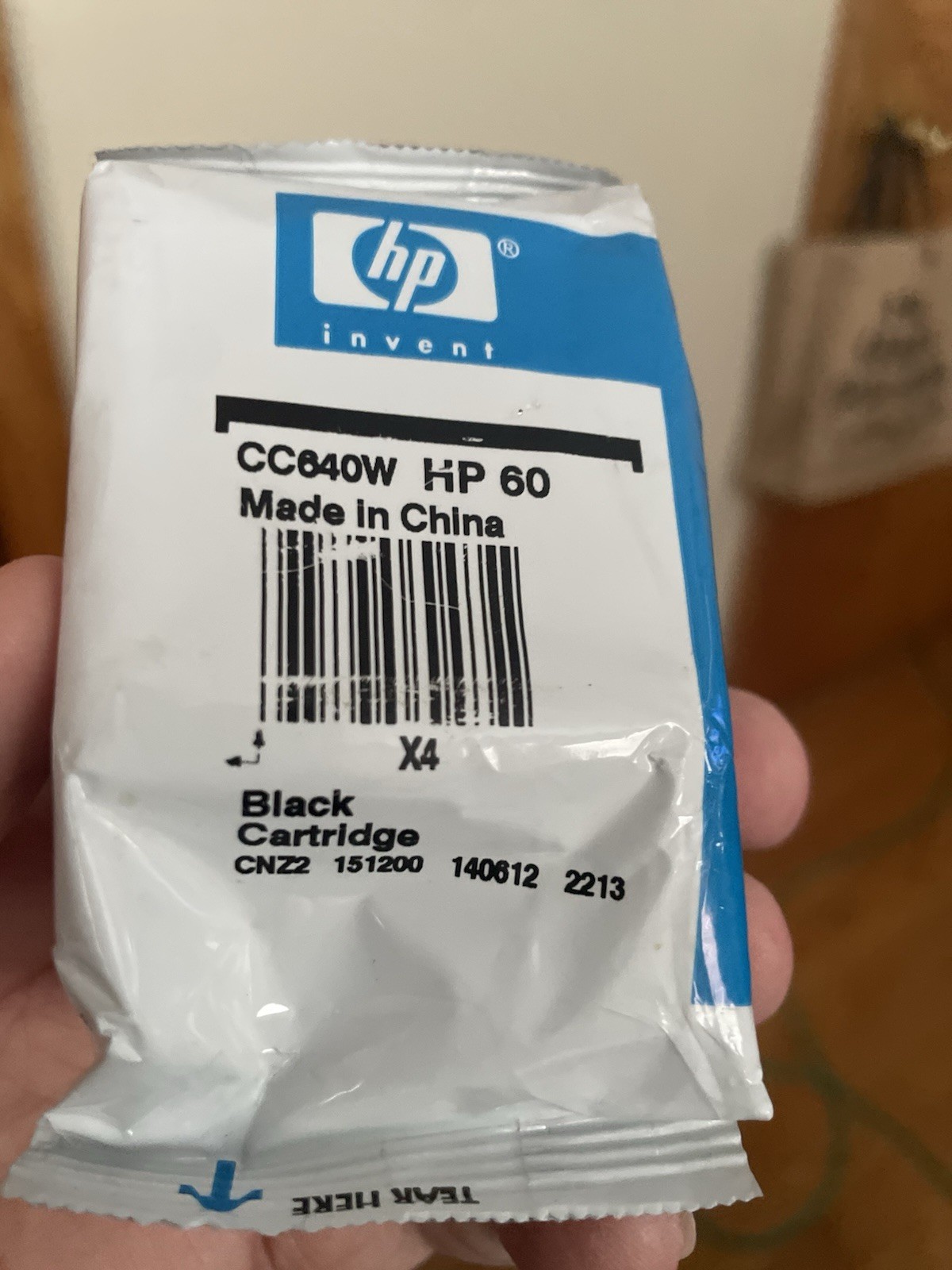 HP 60 Black Ink Cartridge CC640W Genuine OEM Brand New Sealed