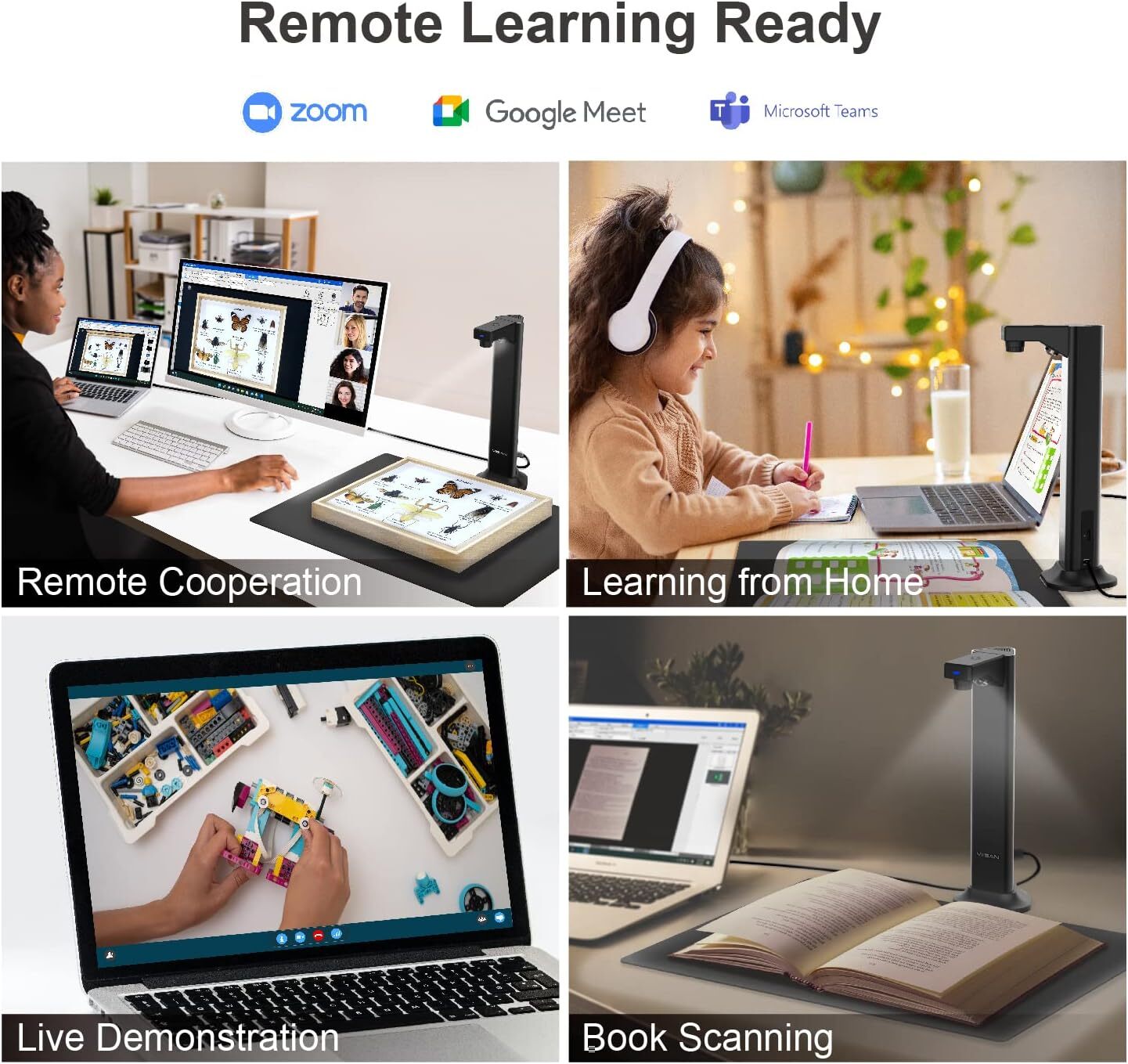 A3 A4 12MP Large Format Book & Document Scanner Smart Capture Size USB Camera US