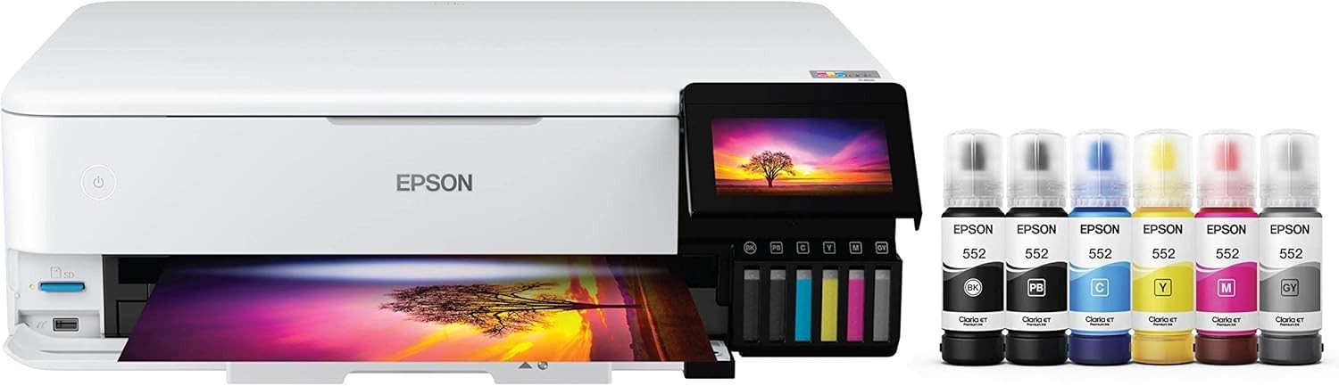 Epson EcoTank Photo ET-8550 Color Inkjet All-In-One Printer – White