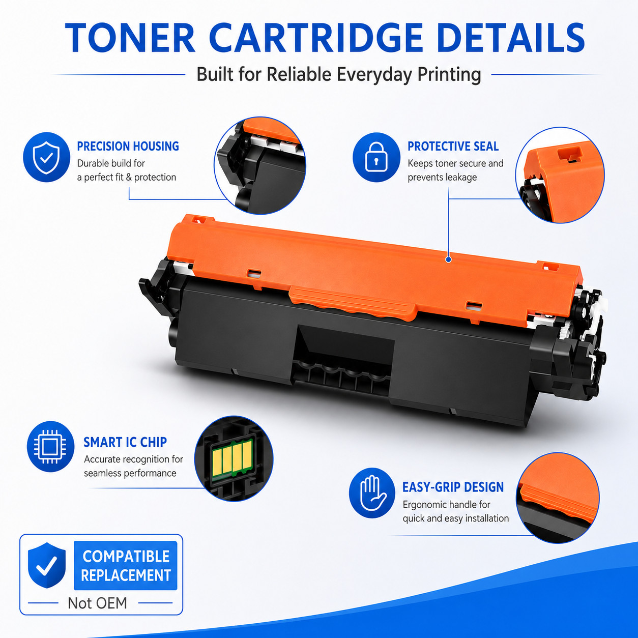 1PK CRG-051H Toner Cartridge For Canon 051H IMAGECLASS MF267dw MF269dw Printer