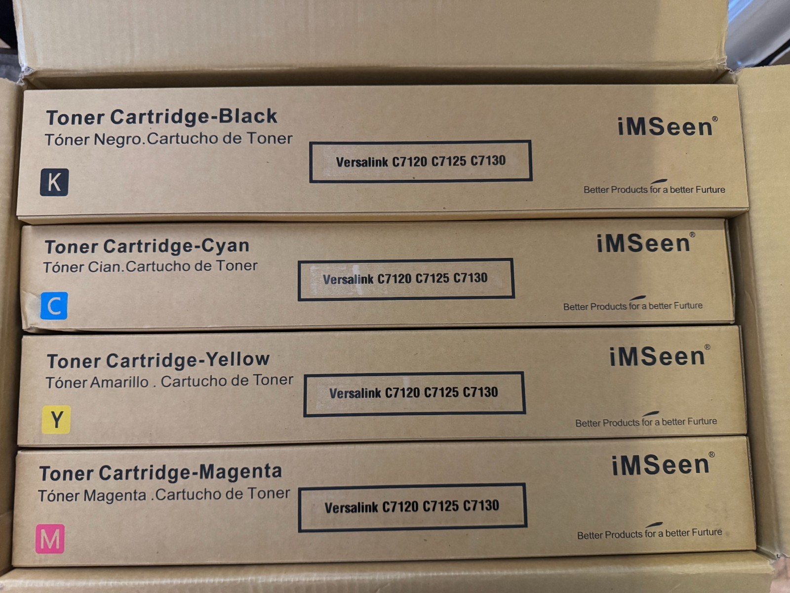 New iMSeen Toner Cartridge 4-Pack Set (CMYK) for Xerox VersaLink C7120 C7125 C71