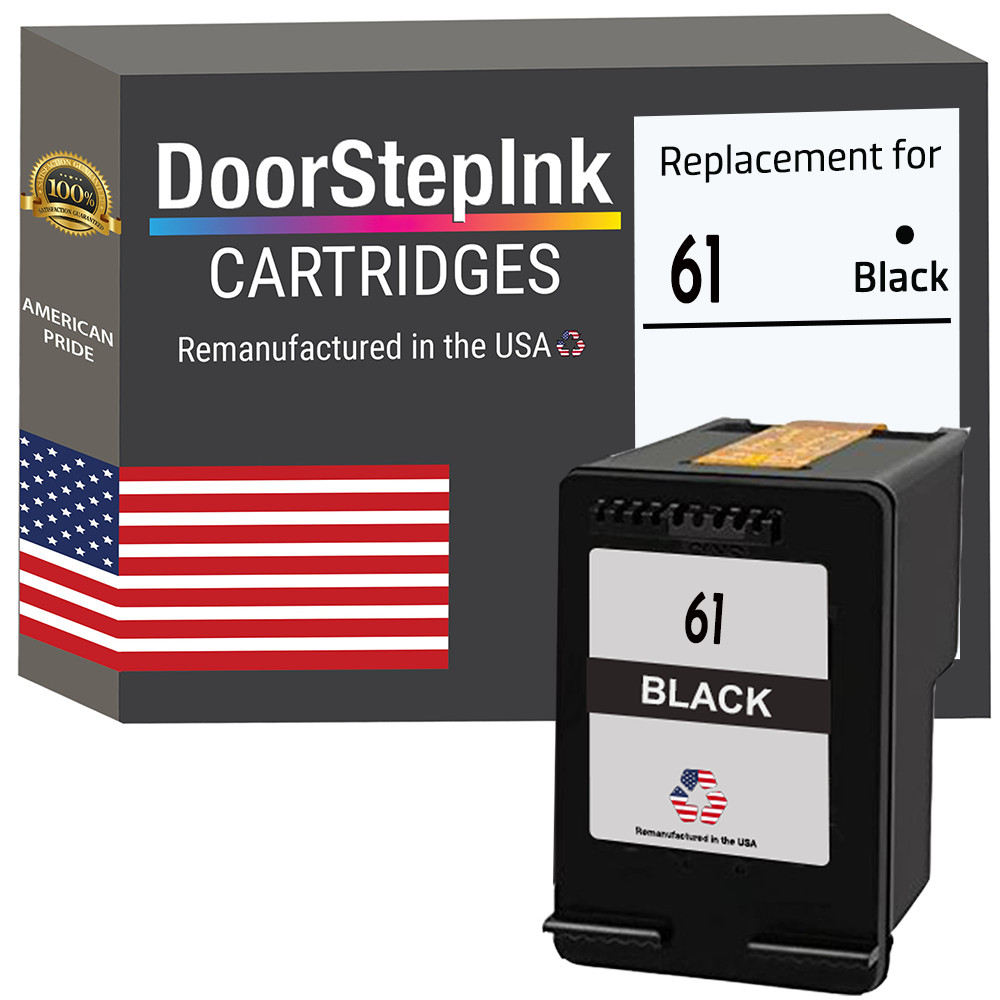 DoorStepInk Remanufactured in the USA Ink Cartridge for HP 61 Black
