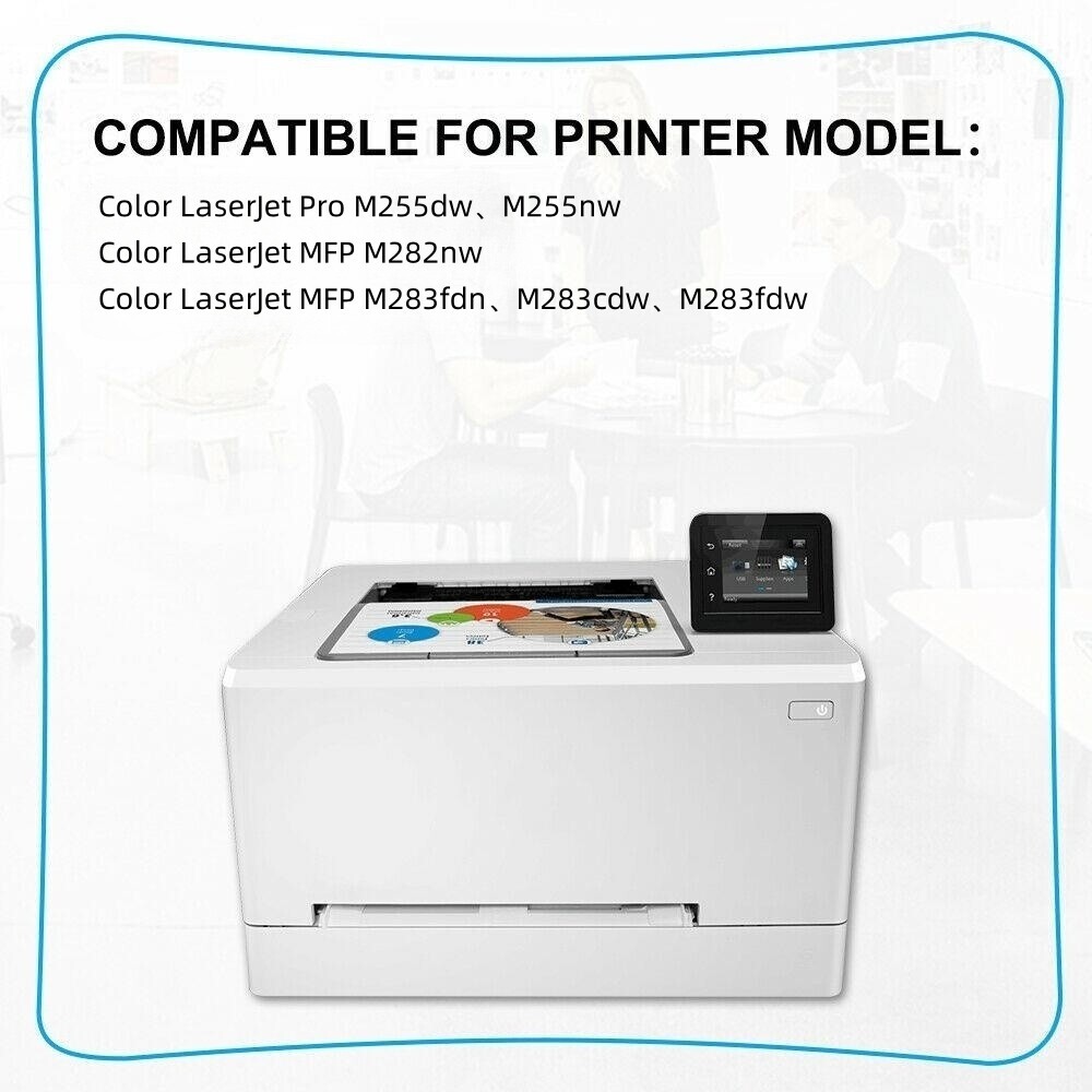 4x Toner for HP 206A W2110A Color Laserjet Pro MFP M283cdw M282 M255dw NO CHIP