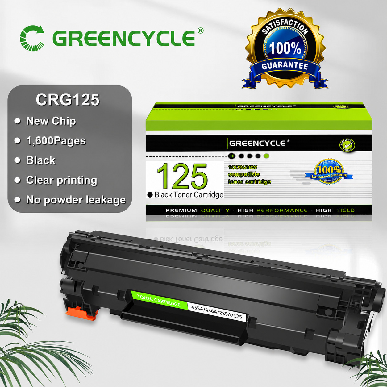 Canon 125 Black Toner Cartridge for ImageClass MF3010 LBP6030w LBP6000B CRG125