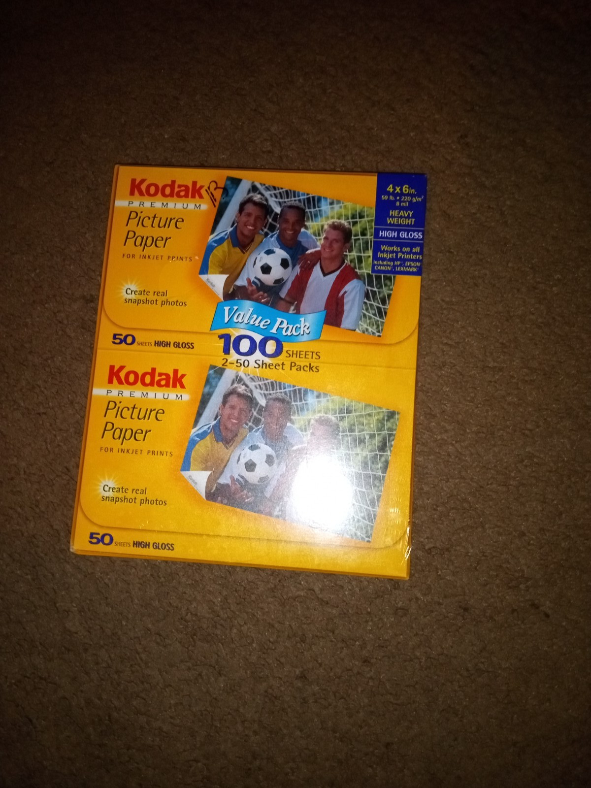 Kodak Premium 4×6 Inch Picture Paper Heavy Weight High Gloss inkjet 100 (2-50ct)