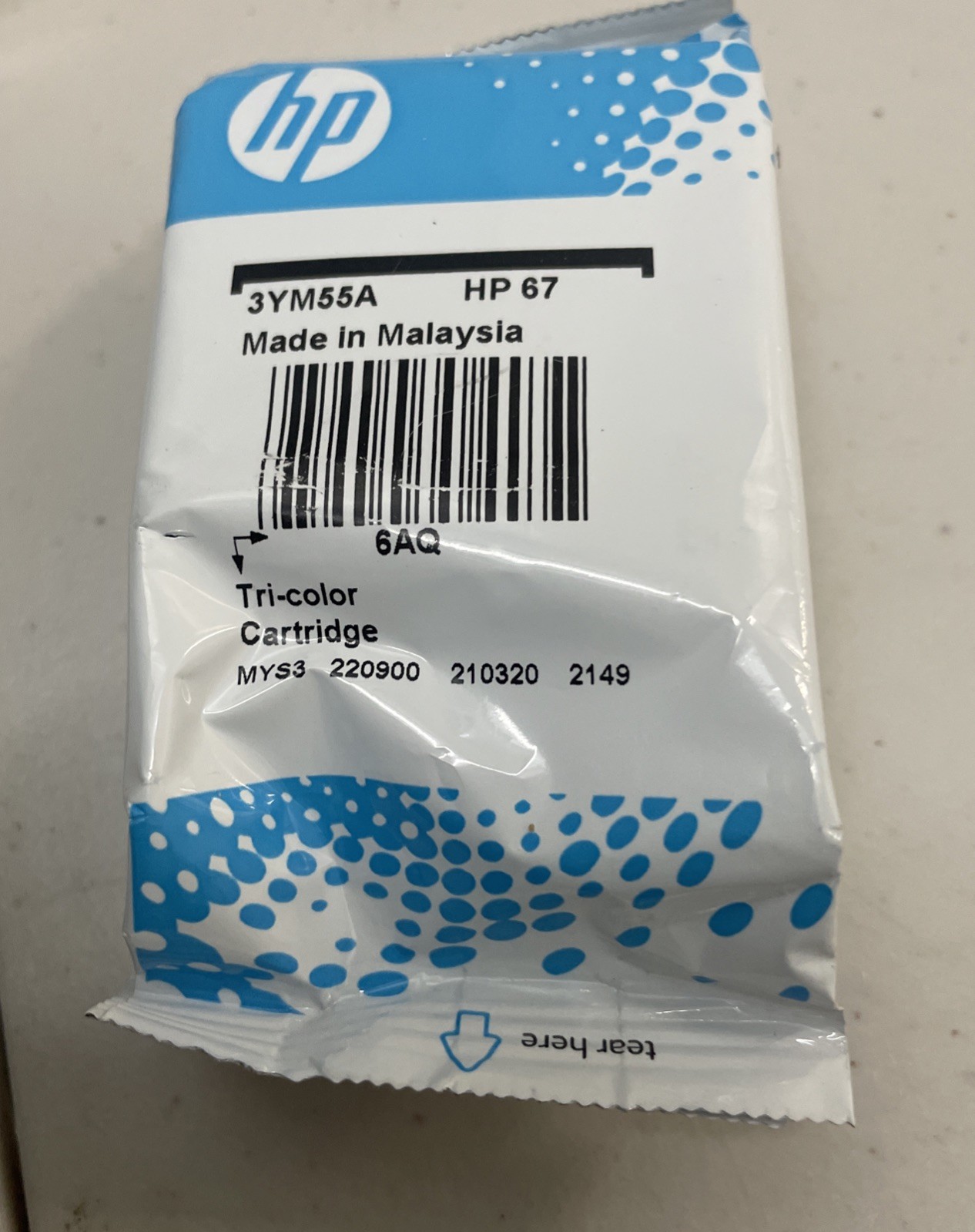 HP 67 Tricolor Original Ink Cartridge 2022 Expiration OEM Sealed Open Box