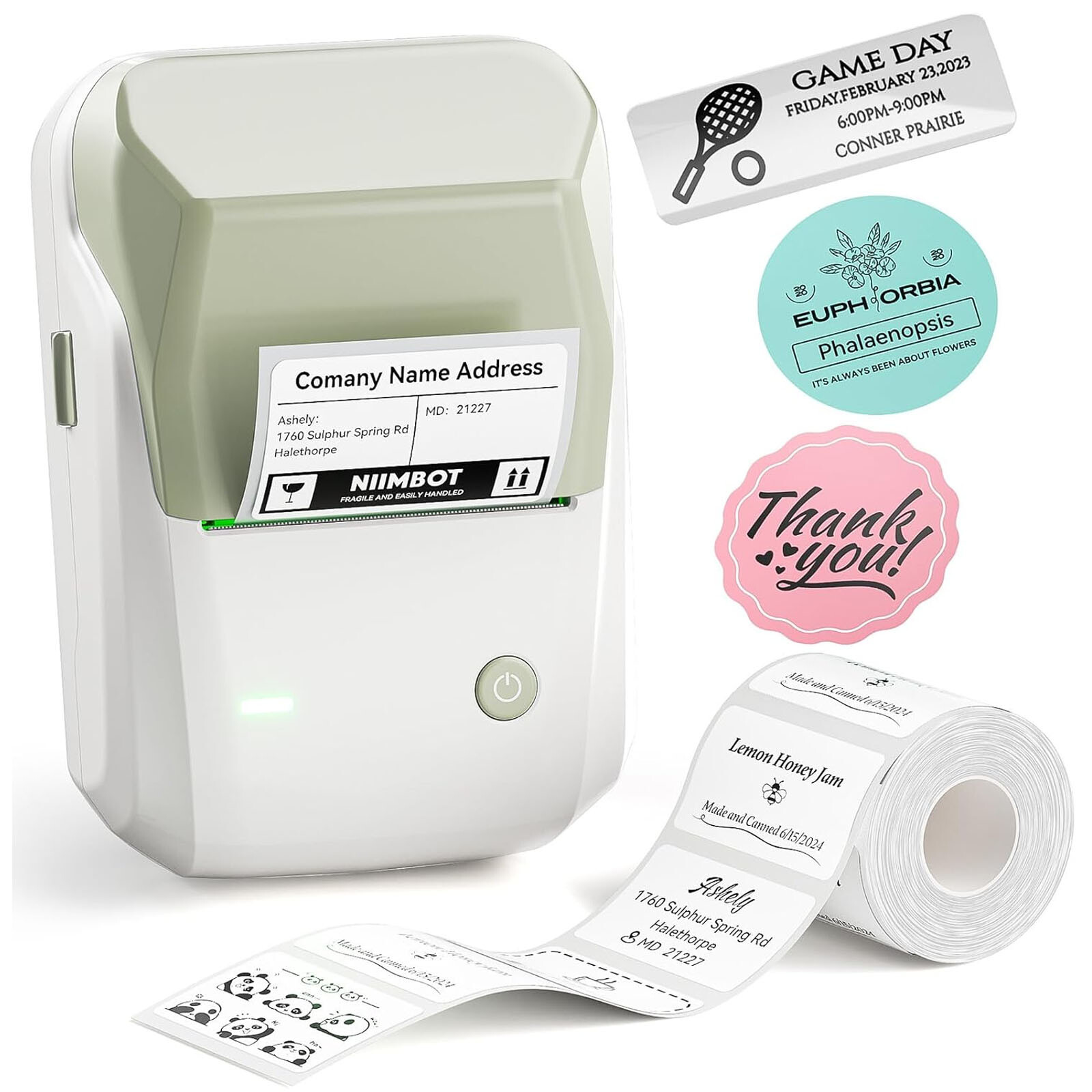 NIIMBOT B1 Label Maker Machine with Tape Portable Bluetooth Thermal Printer GN