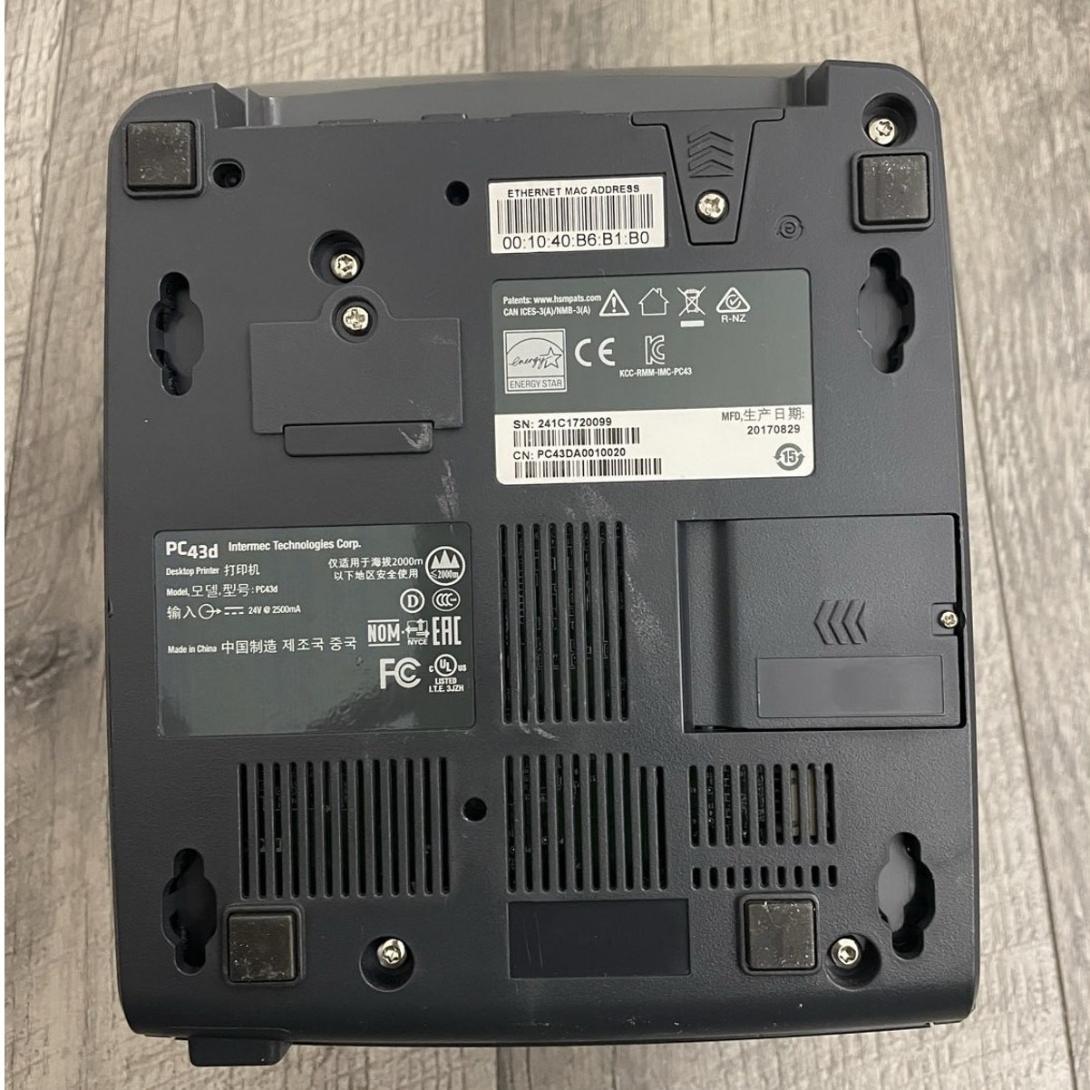 Intermec PC43d Thermal Desktop Barcode Printer w/ AC Adapter
