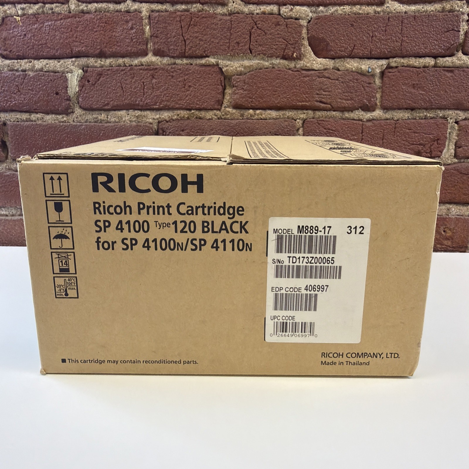 Genuine Ricoh 406997, Type 120 Black High Yield Toner Cartridge M889-17