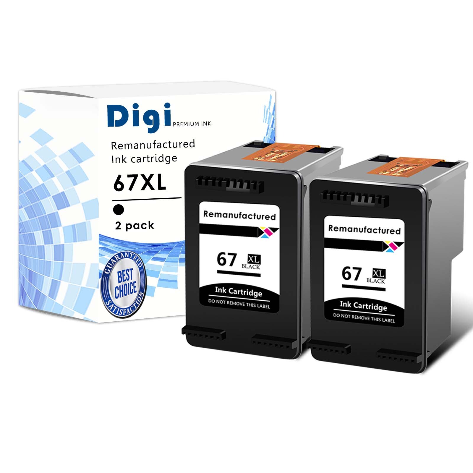 2 PACK Black Ink Cartridge 67XL 67 XL FOR HP ENVY 6052 6055 6058 6075 6455 6458