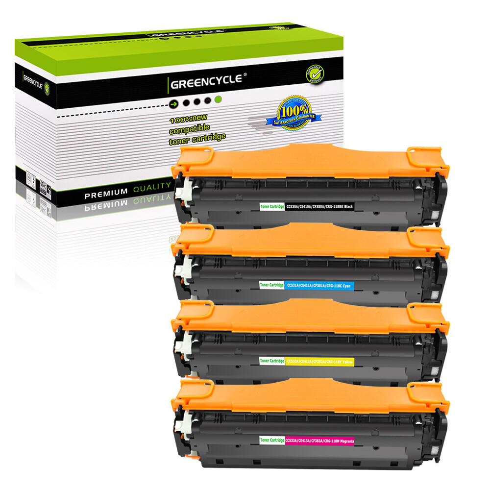 4 Pack Toner for HP LaserJet Pro 400 Color M451dn M451dw M475dw CE410A 305A