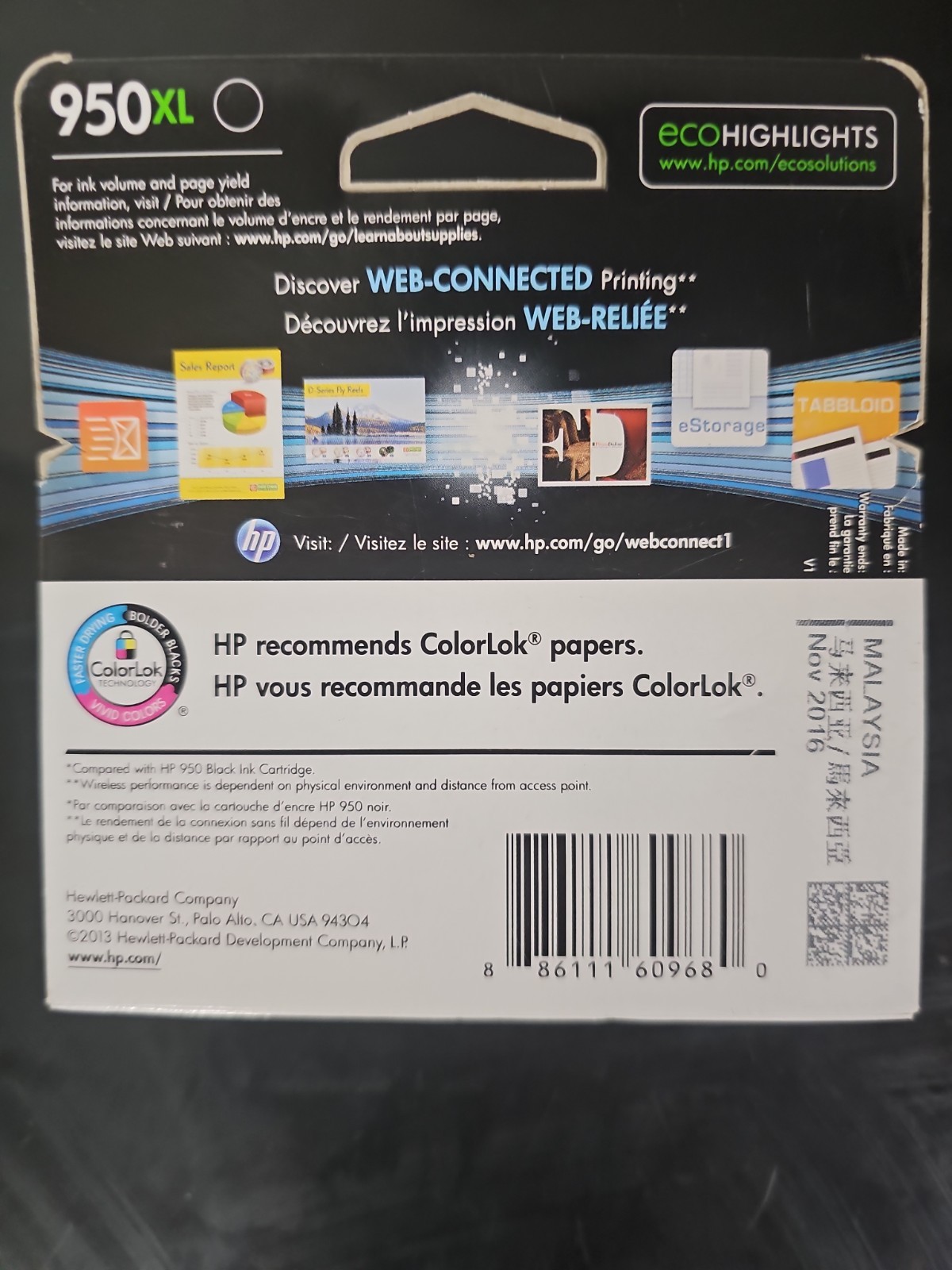 HP 950XL Black Ink Cartridge Officejet Pro 8100 8600 8610 8615 Exp 11/2016