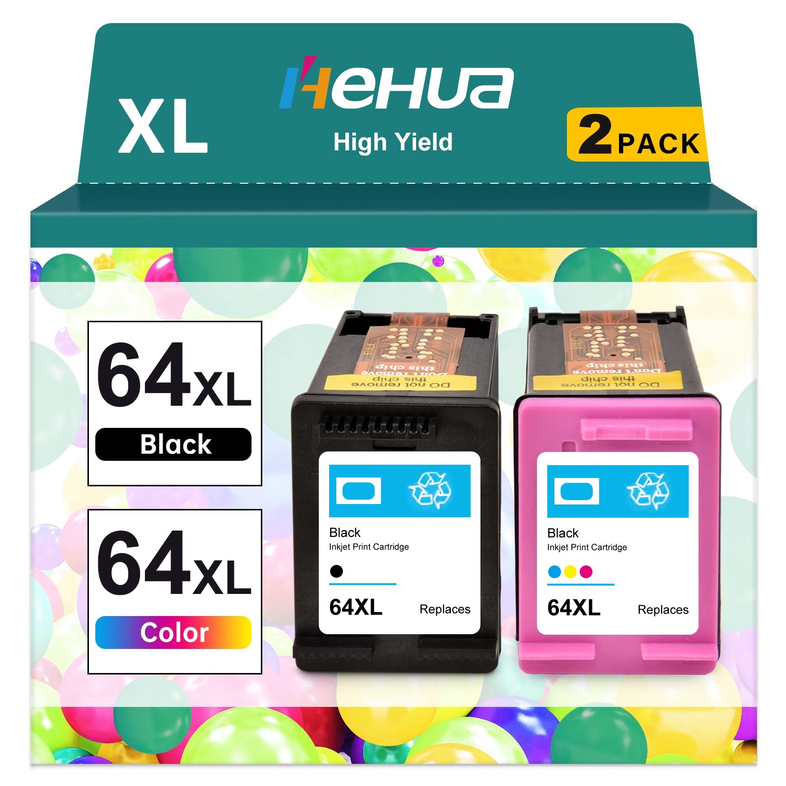 64XL Ink Cartridge for HP 64XL ENVY 5542 6255 6258 7130 7132 7255e 7258e lot 2PK