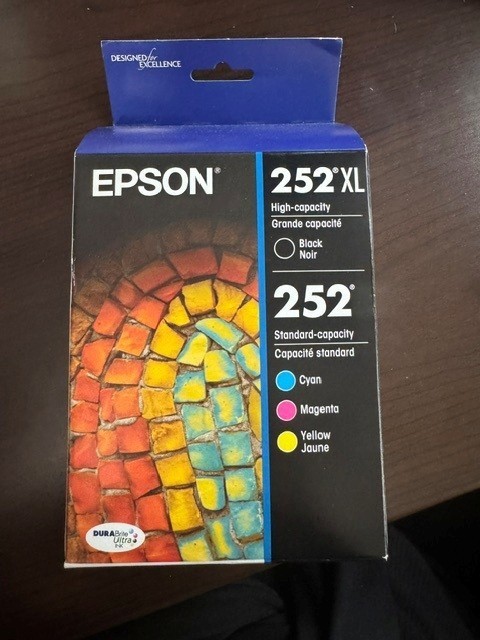 Epson 252XL/252 (T252XL-BCS) Black/Tri-Color Ink Cartridge – 4 Pack