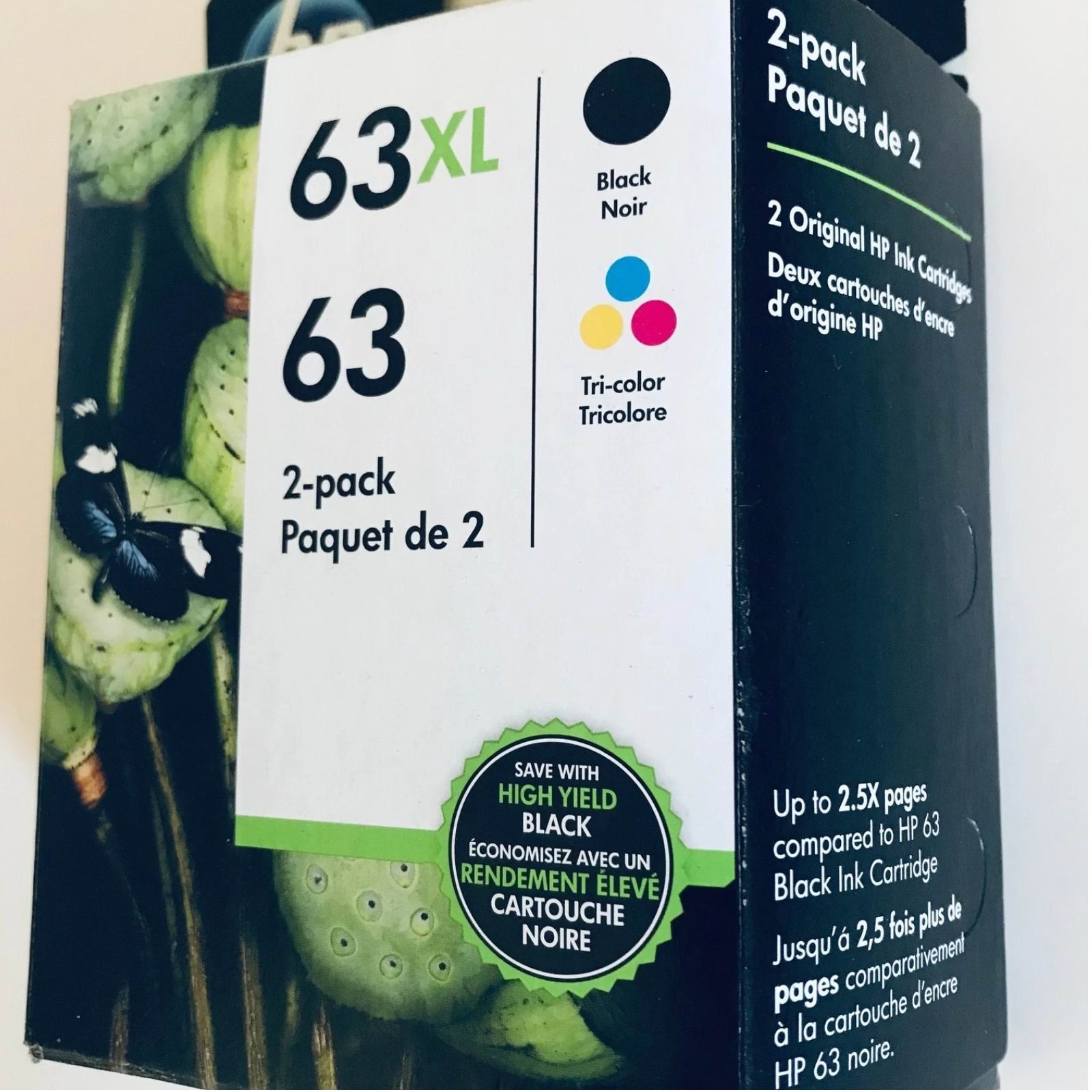 Genuine HP 63XL Black + 63 Color Ink Cartridge Combo Pack L0R48AN OEM
