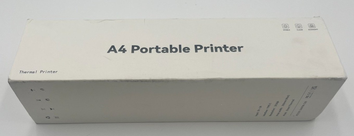 A4 Portable Thermal Printer, Wireless, 200dpi
