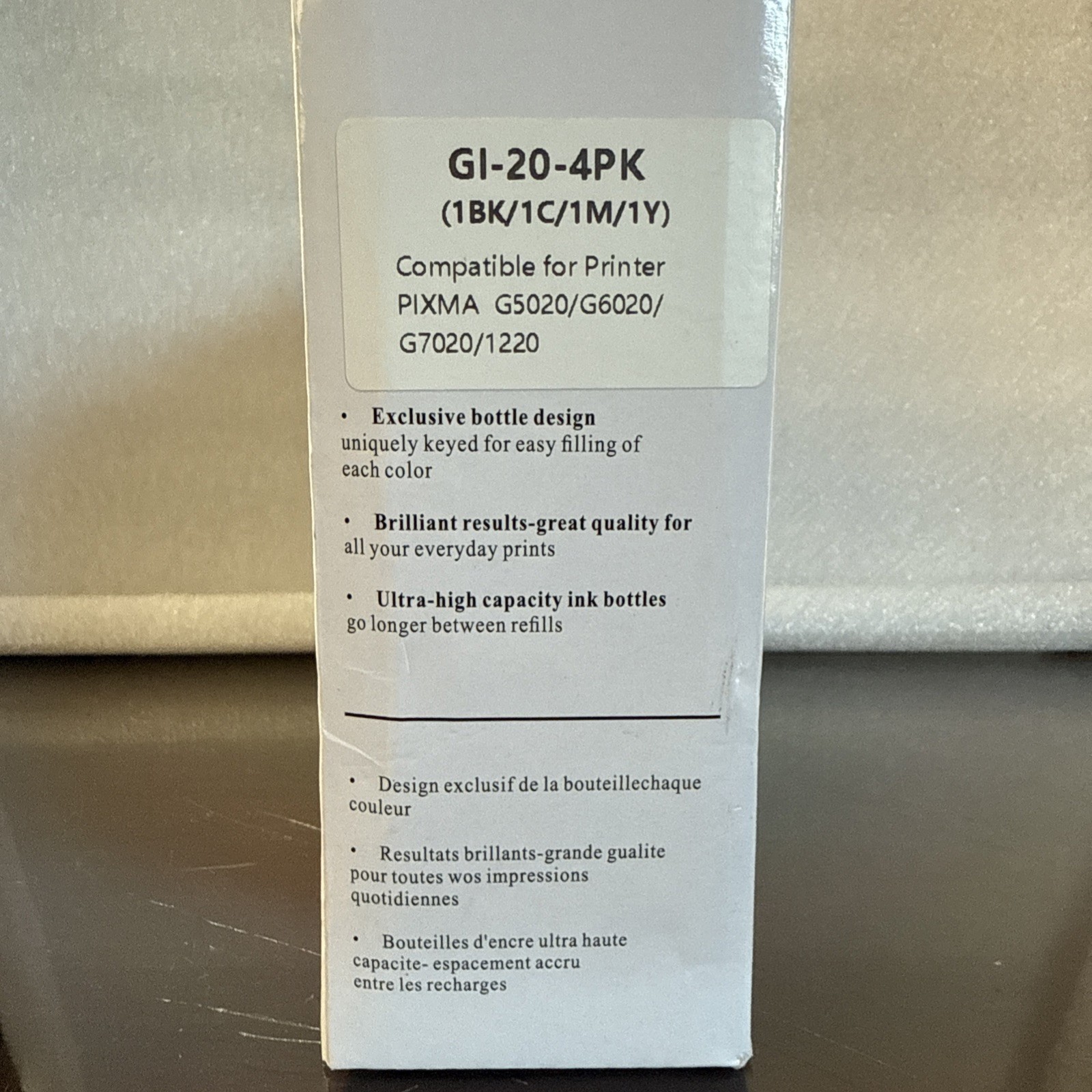 Ink Cartridge. C M Y K. GI-20-4PK. (1BK/1C/1M/1Y)PIXMA G5020/G6020/G7020/1220