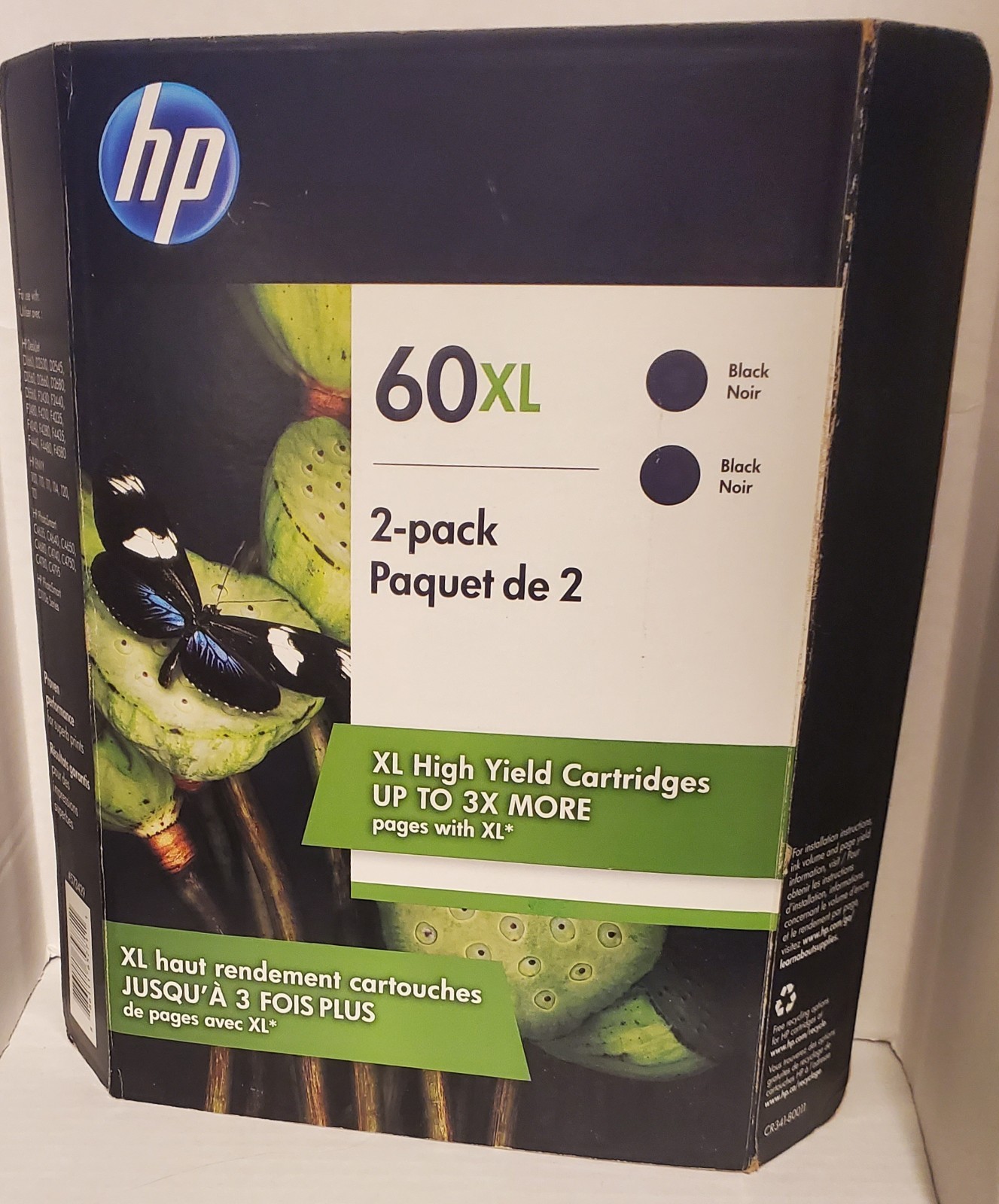 Genuine HP 60XL Black Twin Combo Pack CR341BN – 2 x CC641WN Exp 04/20