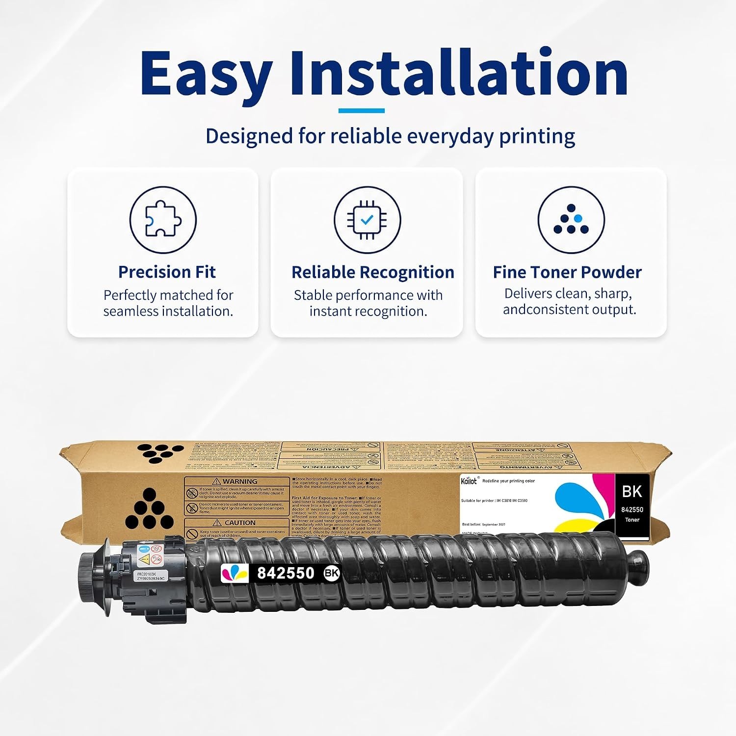 842550 Black Toner Cartridge Ricoh IM C3010 C3510 1-Pack Compatible BN