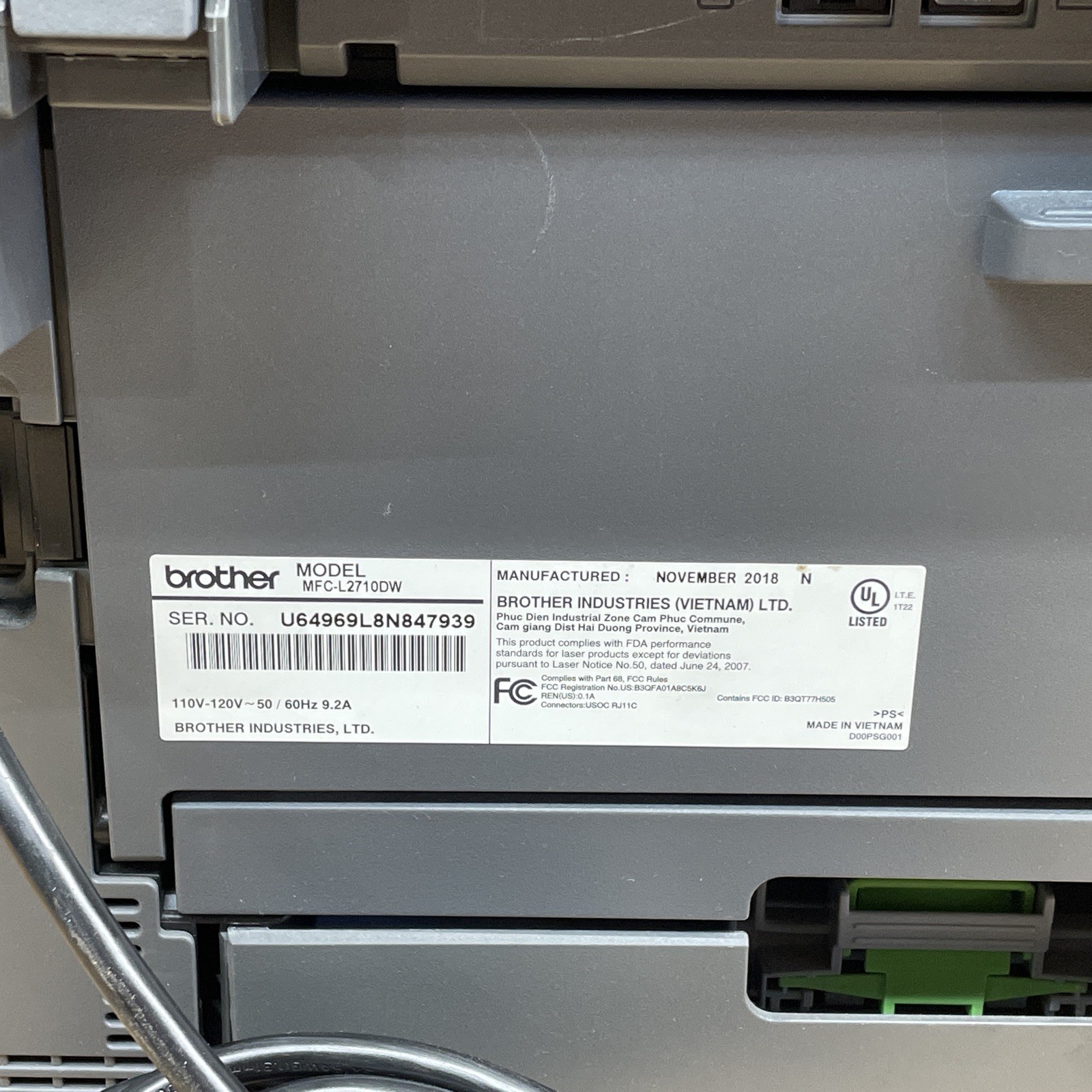 Brother MFC-L2710DW Multi Function Printer w/ Toner – FULLY TESTED *READ*