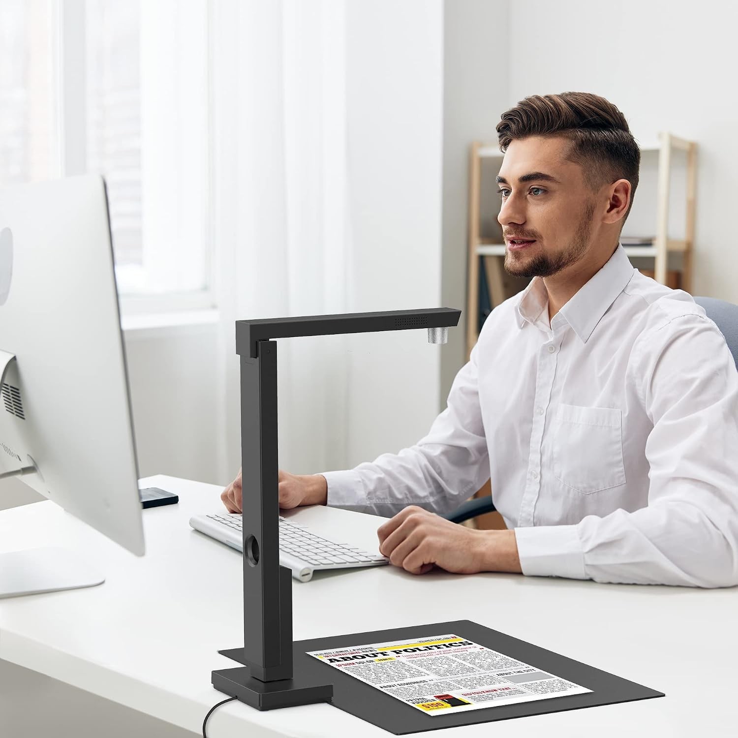 Lens800 Pro Portable 8MP A4 Document Scanner | 8MP Document Camera, Capture Siz