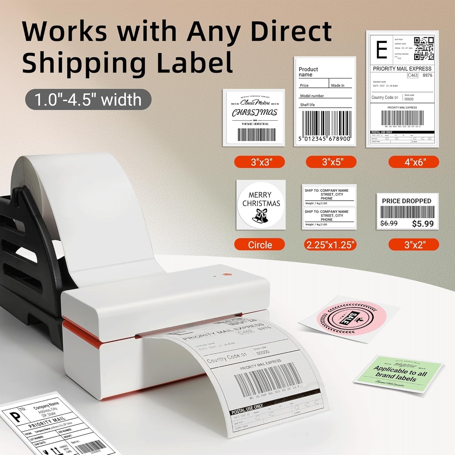 ORGSTA USB Shipping Label Printer – T001 4×6 Thermal Label Printer