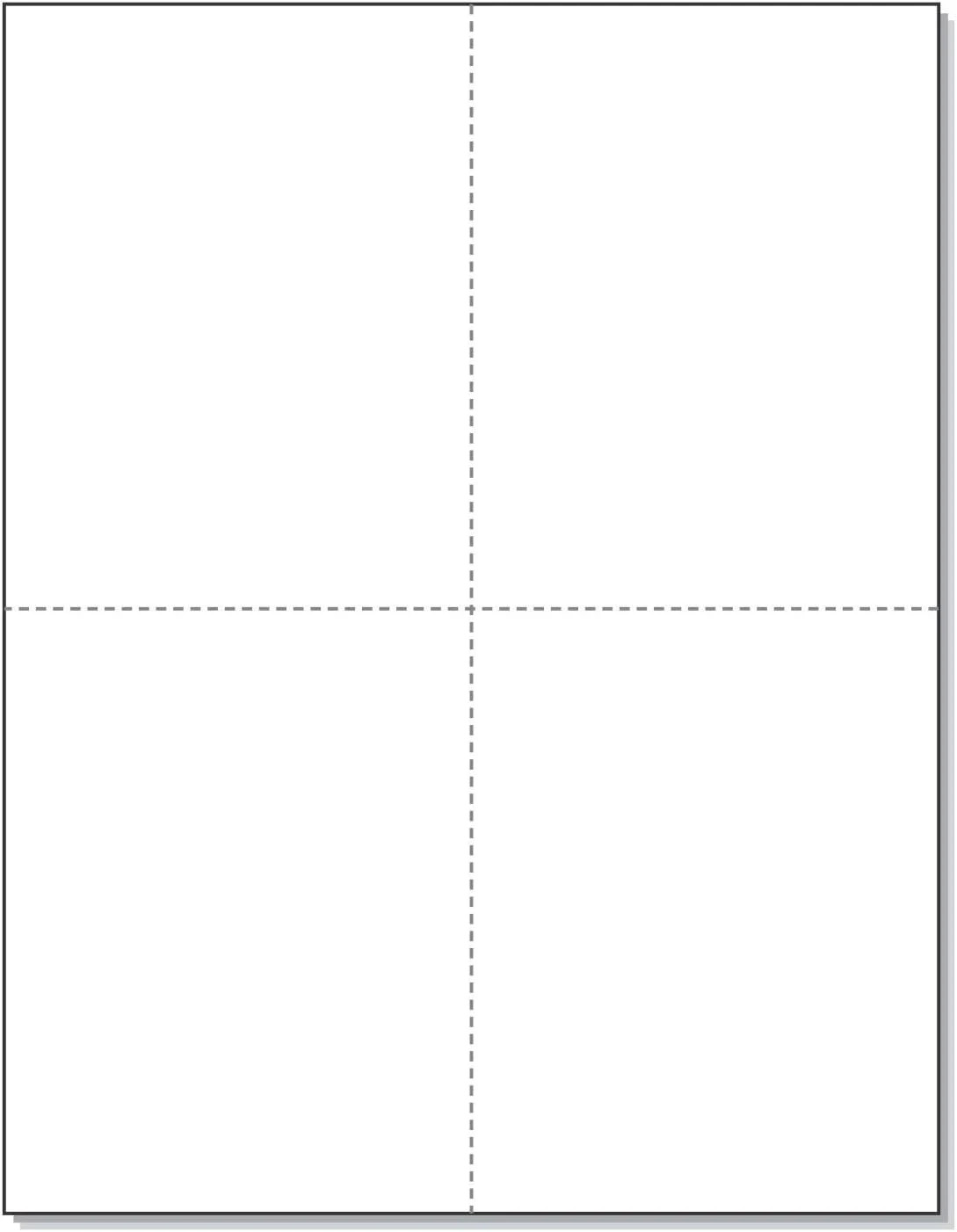 – 8-1/2 X 11 Laser and Inkjet Printer Postcards 4 up per Page, (4-1/4″ X 5-1/2″