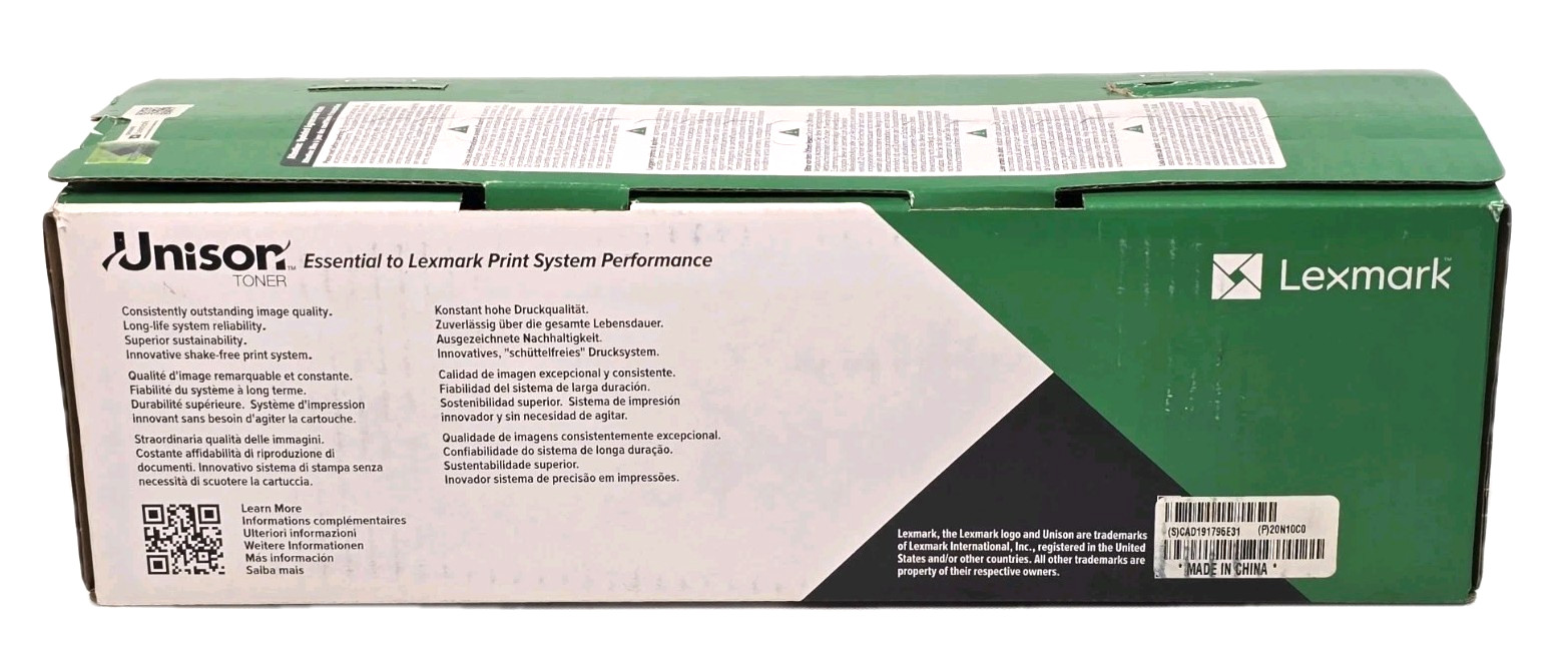 Genuine Lexmark 20N10C0 Cyan Return Program Printer Cartridge