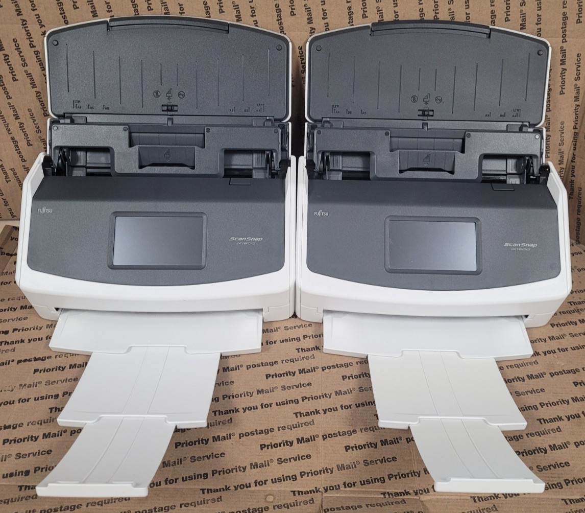Fujitsu ScanSnap ix1600 Document Scanner W/ADAPTER & USB PRINTING CABLE (TESTED)