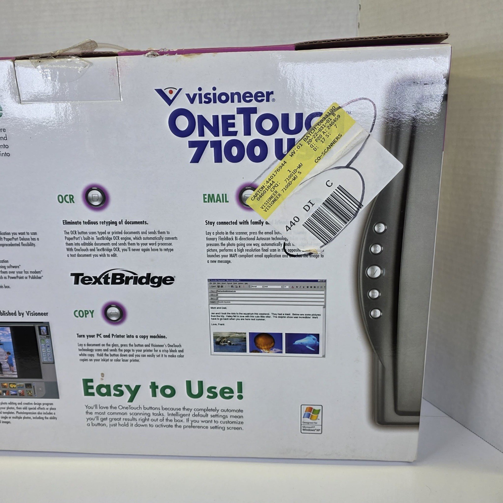 Visioneer OneTouch 7100 USB Flatbed Scanner Slim Design – 1200×4800 dpi