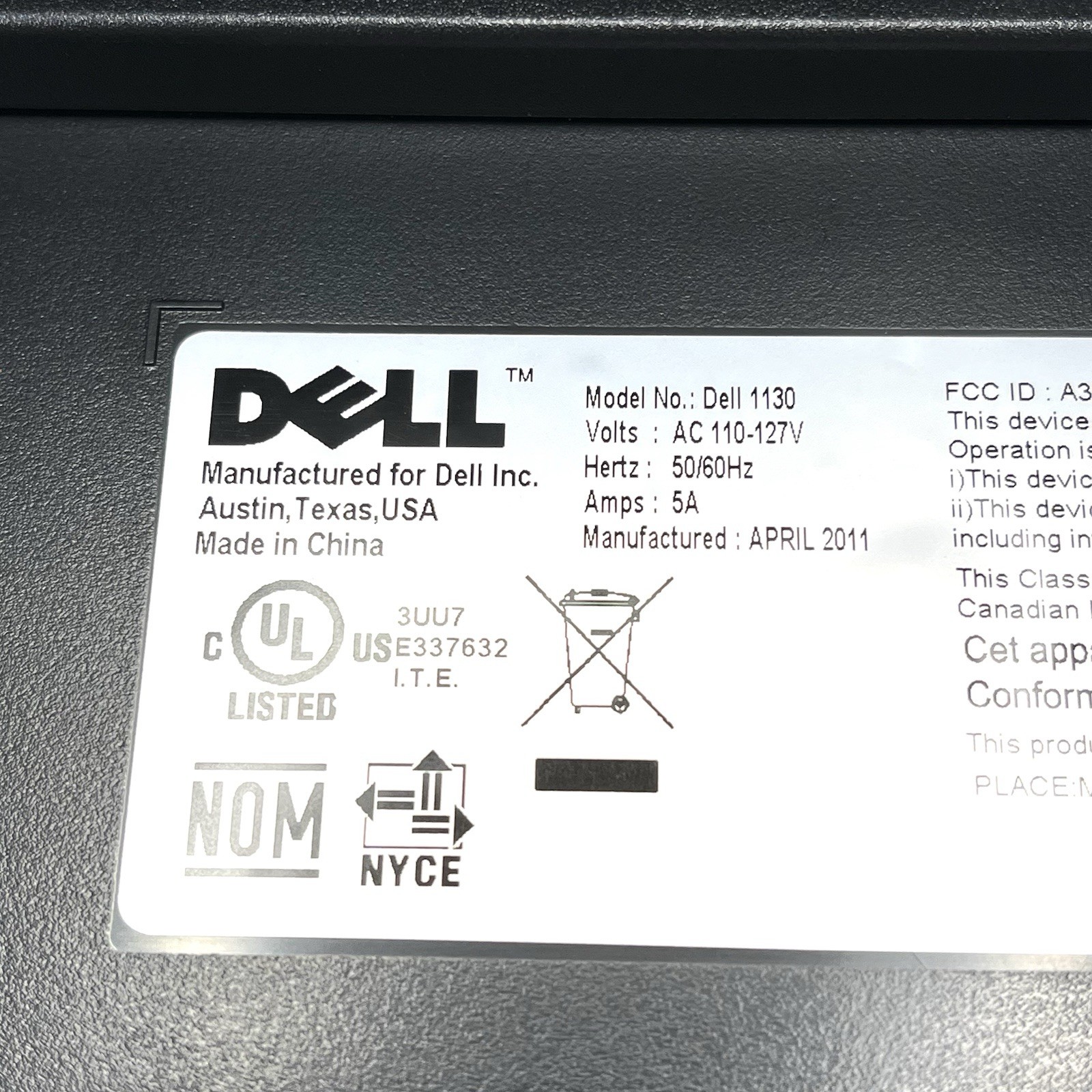 Dell 1130 Black and White Laser Printer Monochrome Laser Printer 1200 DPI Resol.