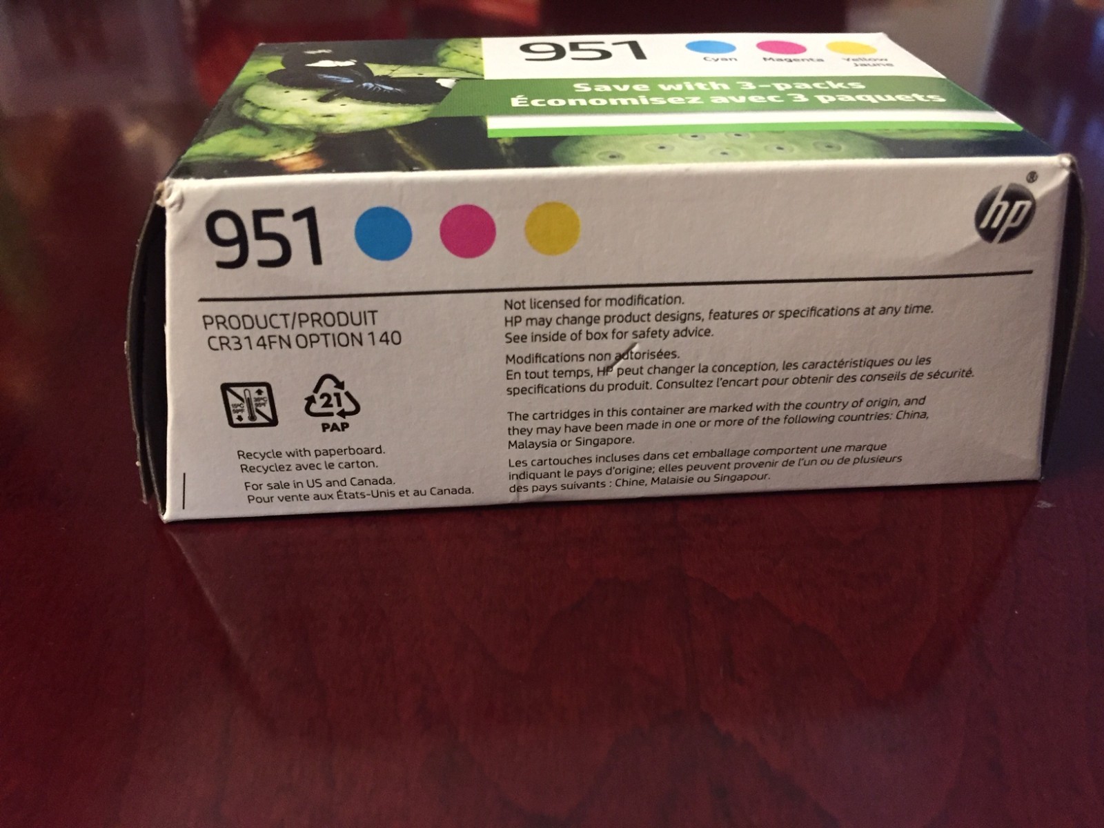 HP 951 Cyan, Magenta, Yellow Ink Printer Cartridges, 3 Pack – October 2027