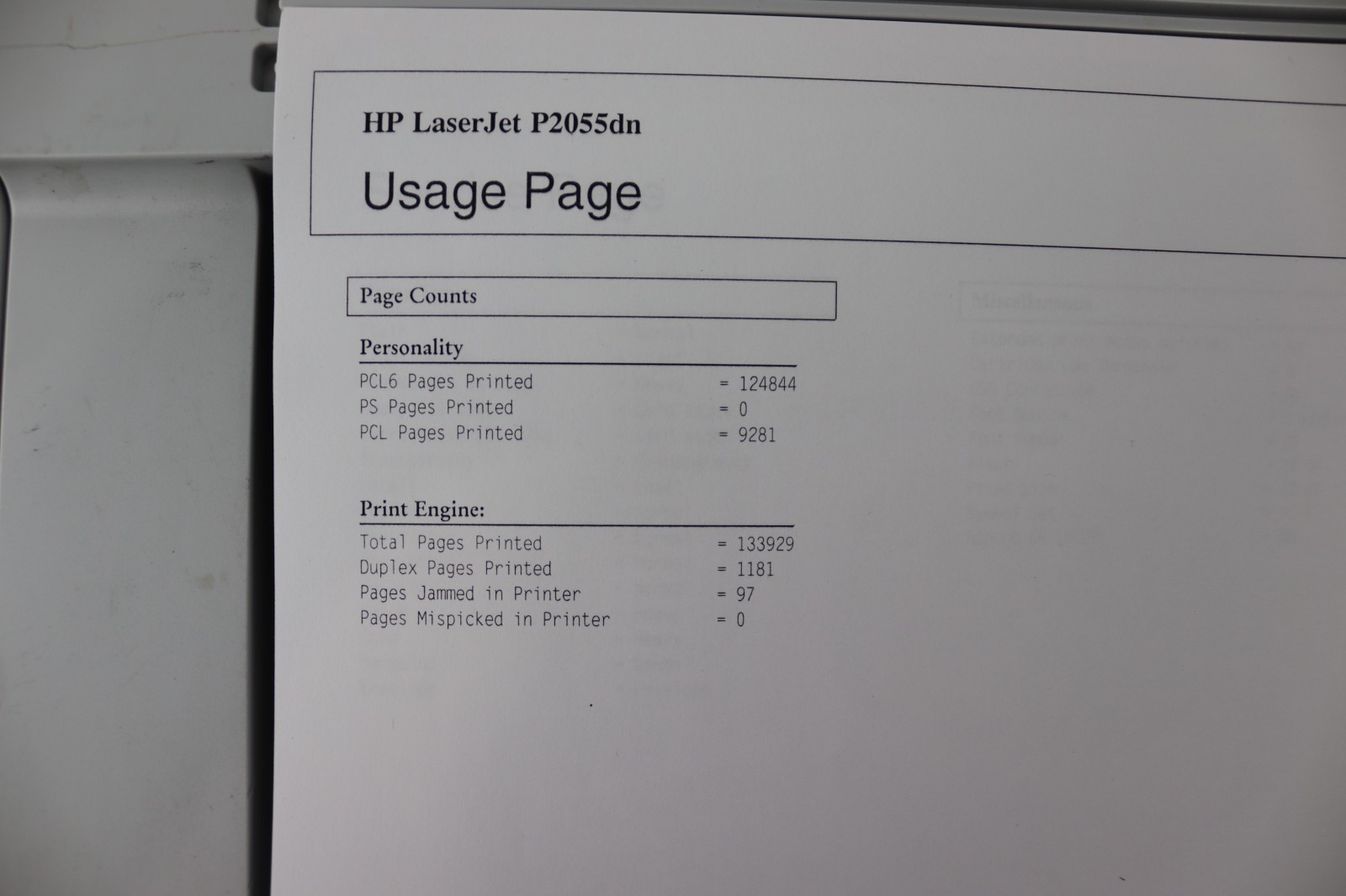 HP LaserJet P2055DN Monochrome Laser Printer (CE459A) 133,929 Pages Tested Used