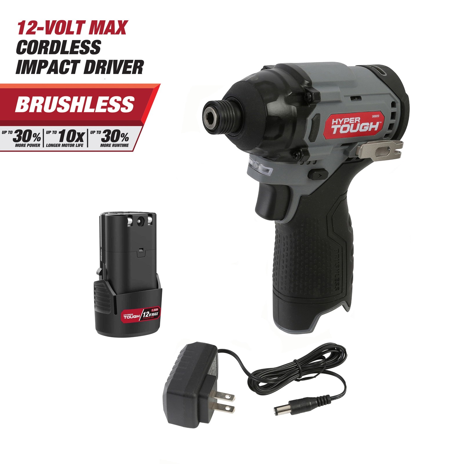 12V Max*Lithium-Ion Cordless BrushlessImpact Driver with1.5Ah Battery andCharger