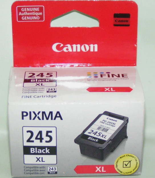 Genuine Canon PIXMA PG-245XL Black Ink . High yield, more prints, NEW