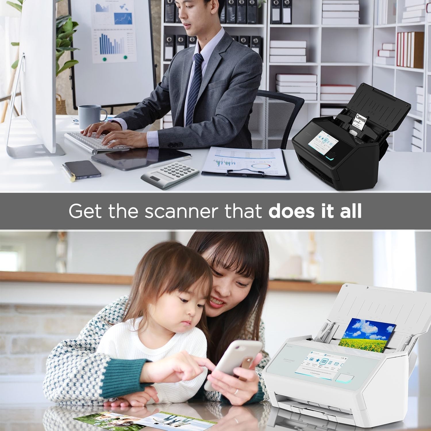 iX2500 Wireless or USB High-Speed Cloud Enabled Document, Photo & Receipt Scanne