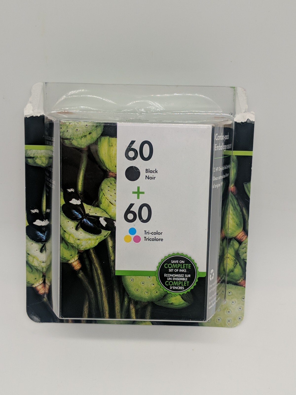 HP 60 2-pack Black/Tri-color Original Ink Cartridges, N9H63FN#140 EXP Sept 2022