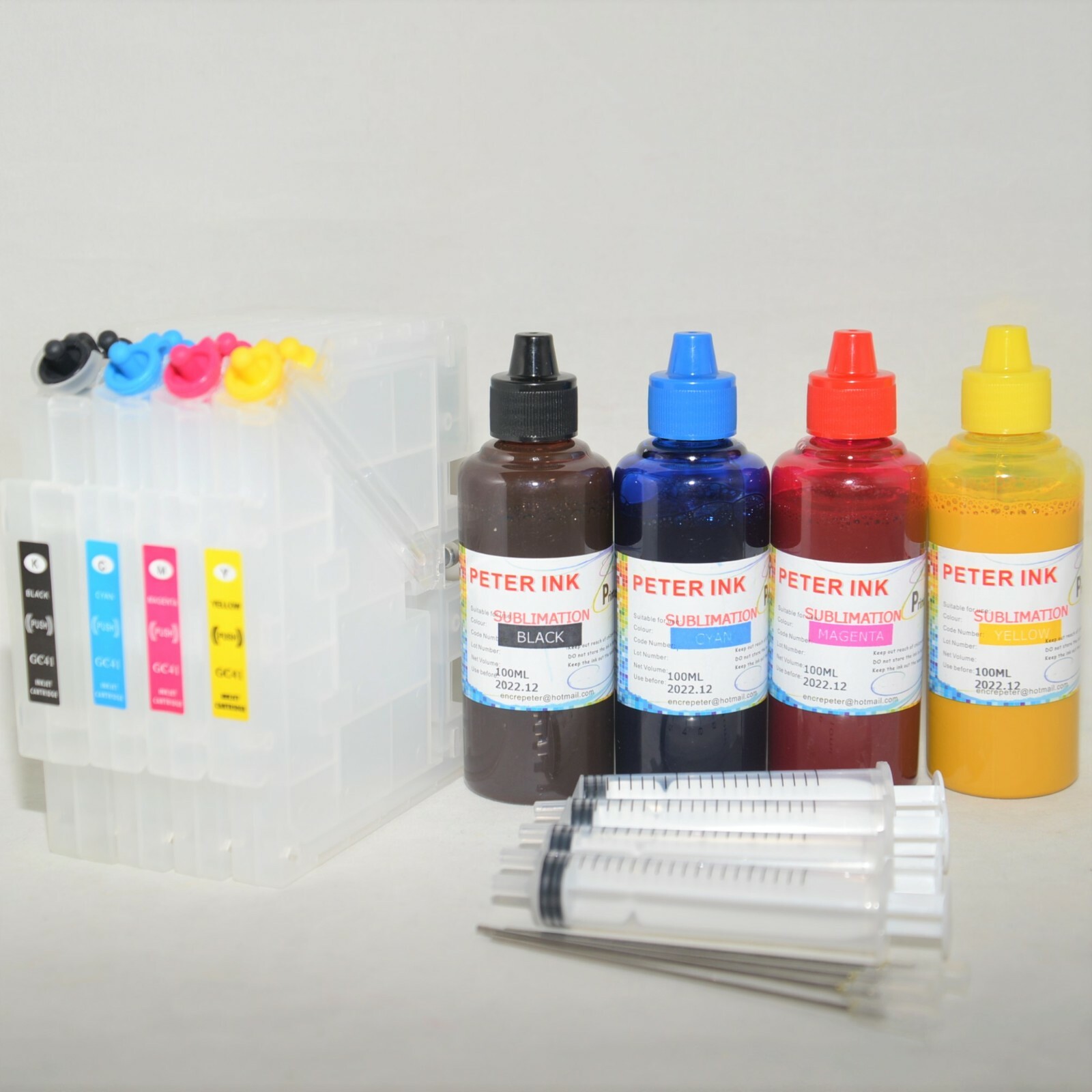 4X100ML Sublimation Refill Ink Cartridge kit CISS alternative for Ricoh GC41