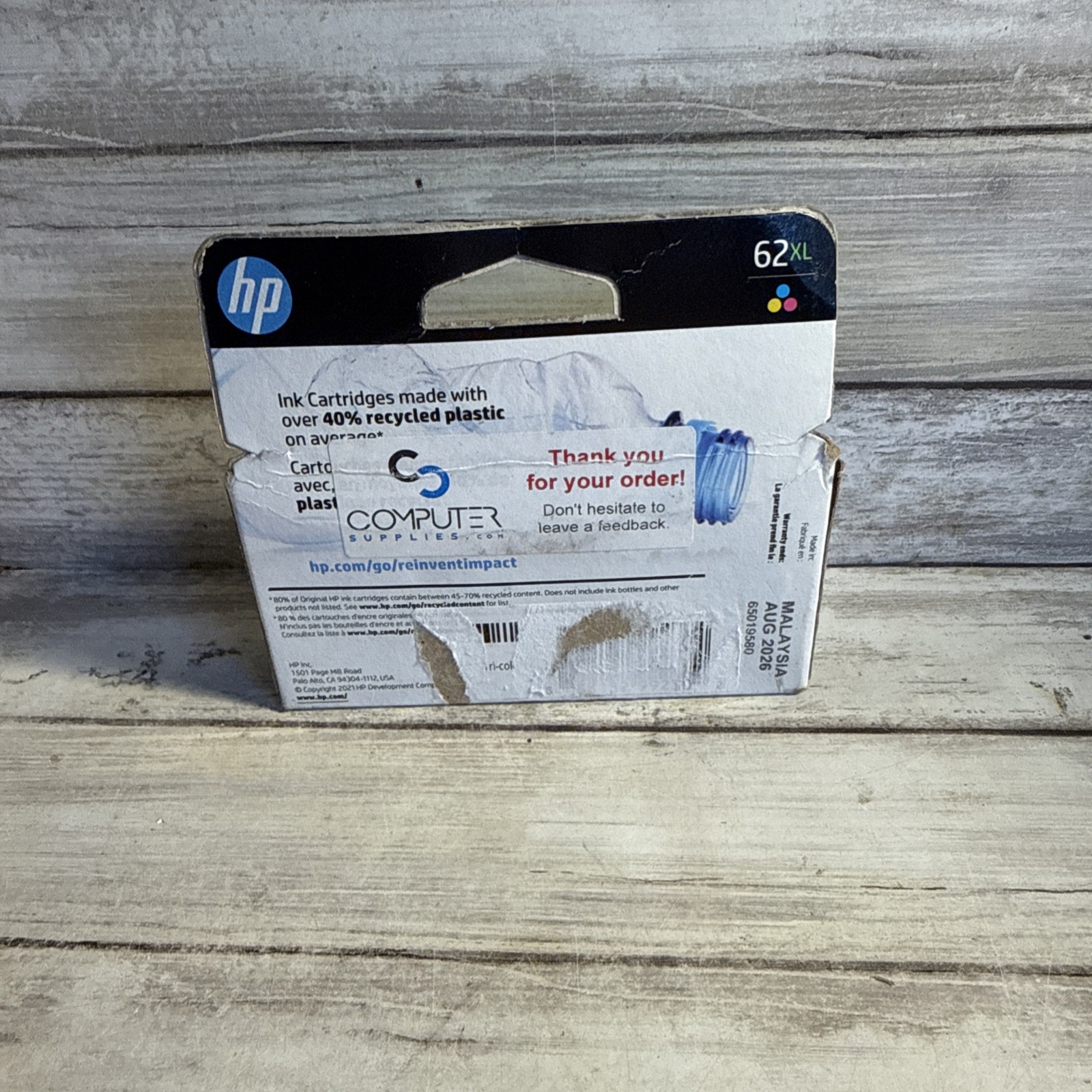 HP 62XL High Yield Tri-color Original Ink Cartridge Sealed Ships Free C2P07AN