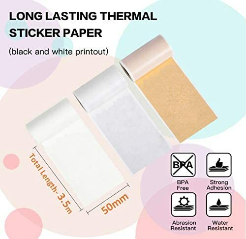 3Roll Phomemo Adhesive Thermal Sticker Paper for Thermal Sticker Printer M02/T02