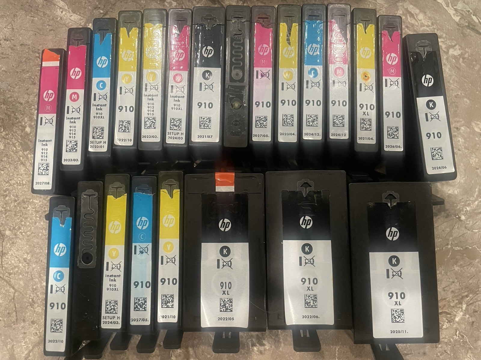 LOT of 22 EMPTY Genuine HP INK Cartridges