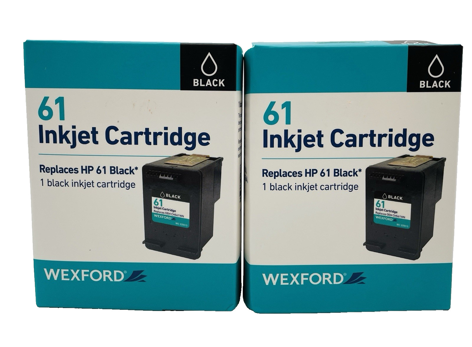 WEXFORD Inkjet Cartridge Replaces HP 61 Black Pack of 2 Ink Cartridges New