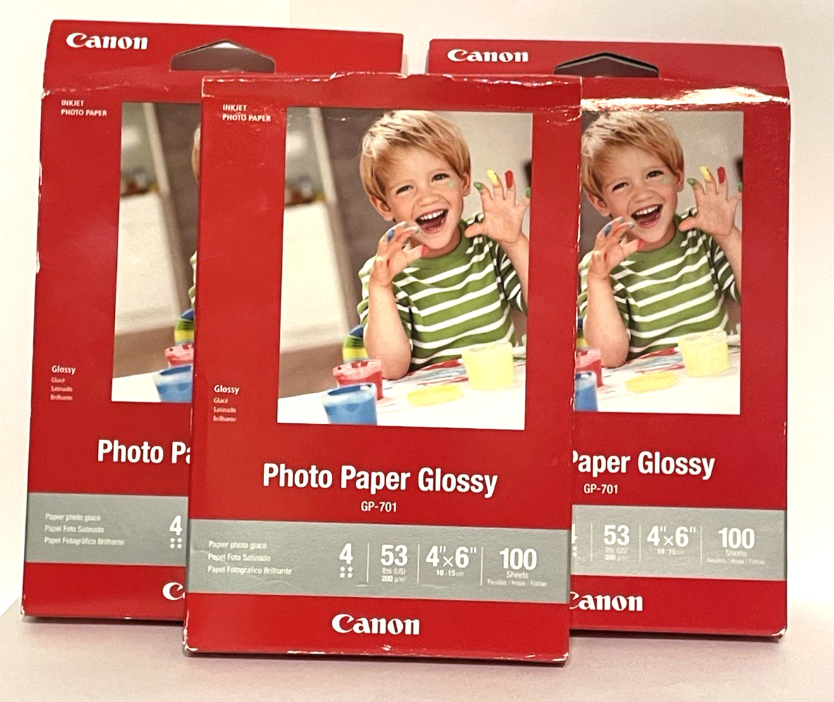 Canon GP-701 Inkjet Photo Paper Glossy 4″ x 6″ 300 Sheets 3 Packs New & Sealed