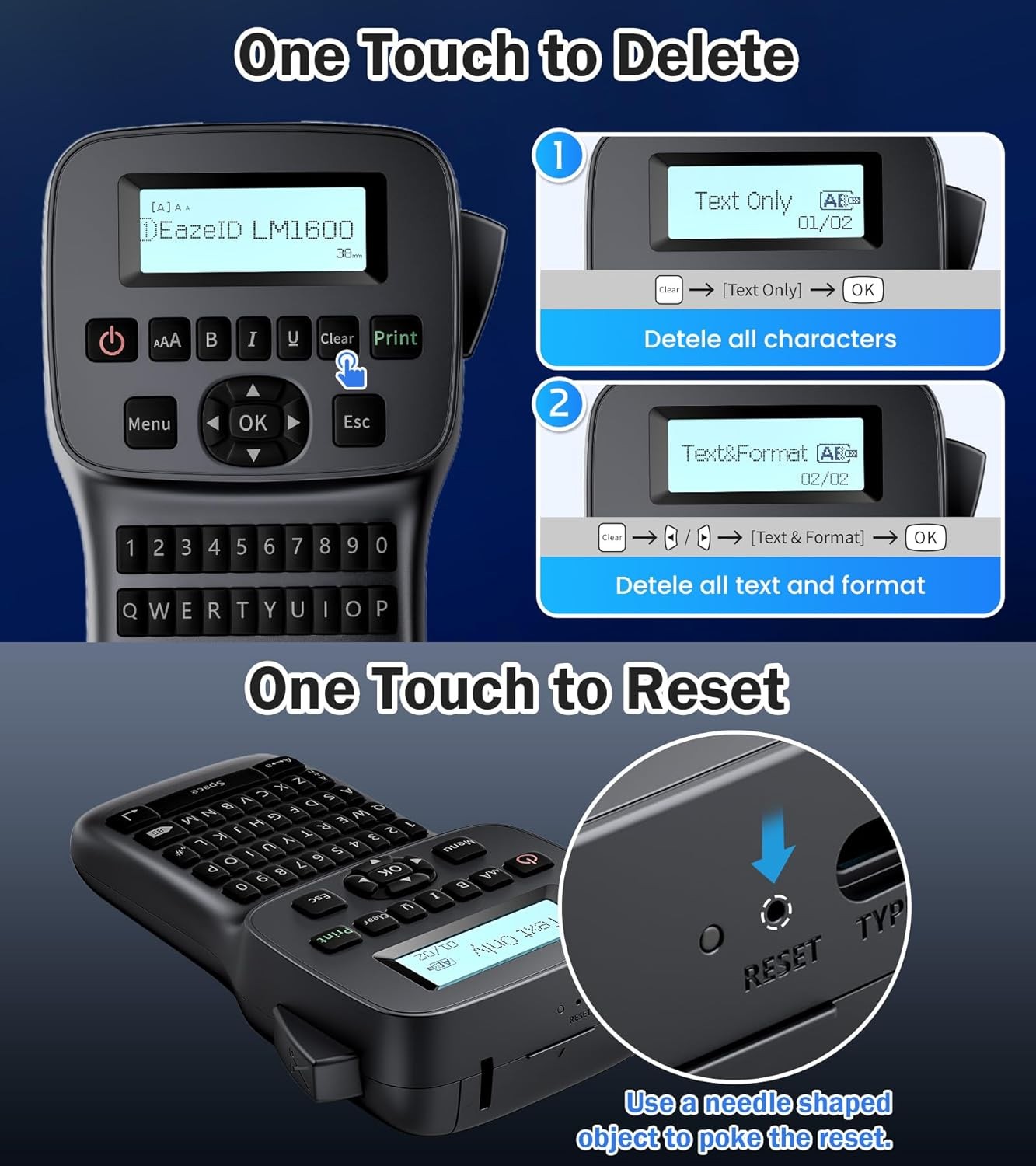 Phomemo Bluetooth Label Maker Machine Handheld with Backlit Screen & Keyboard