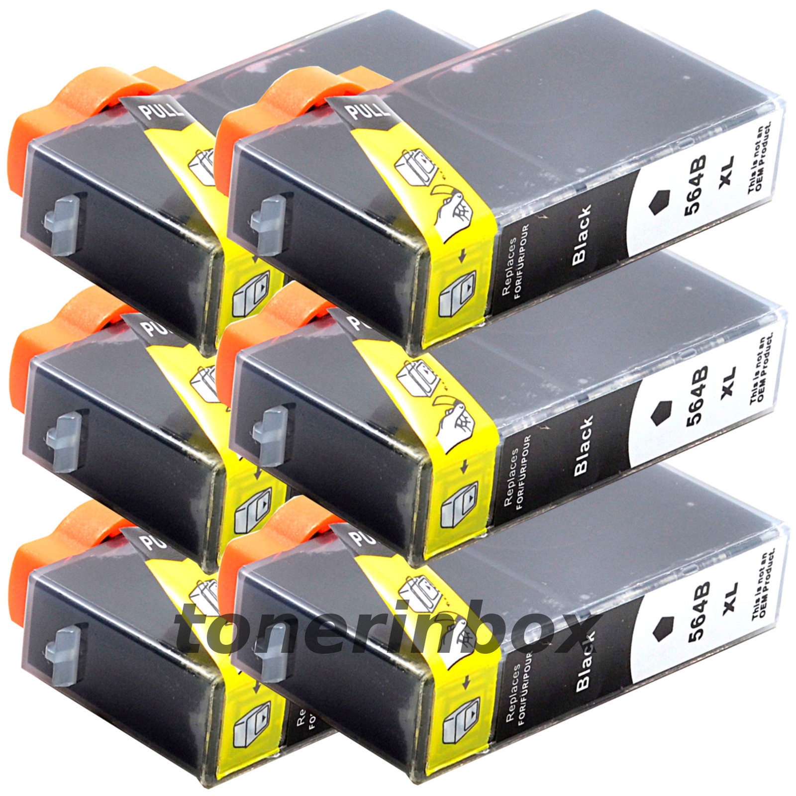 6 Pack 564XL Black Ink For HP Deskjet 3070a 3520 3521 3522 3526